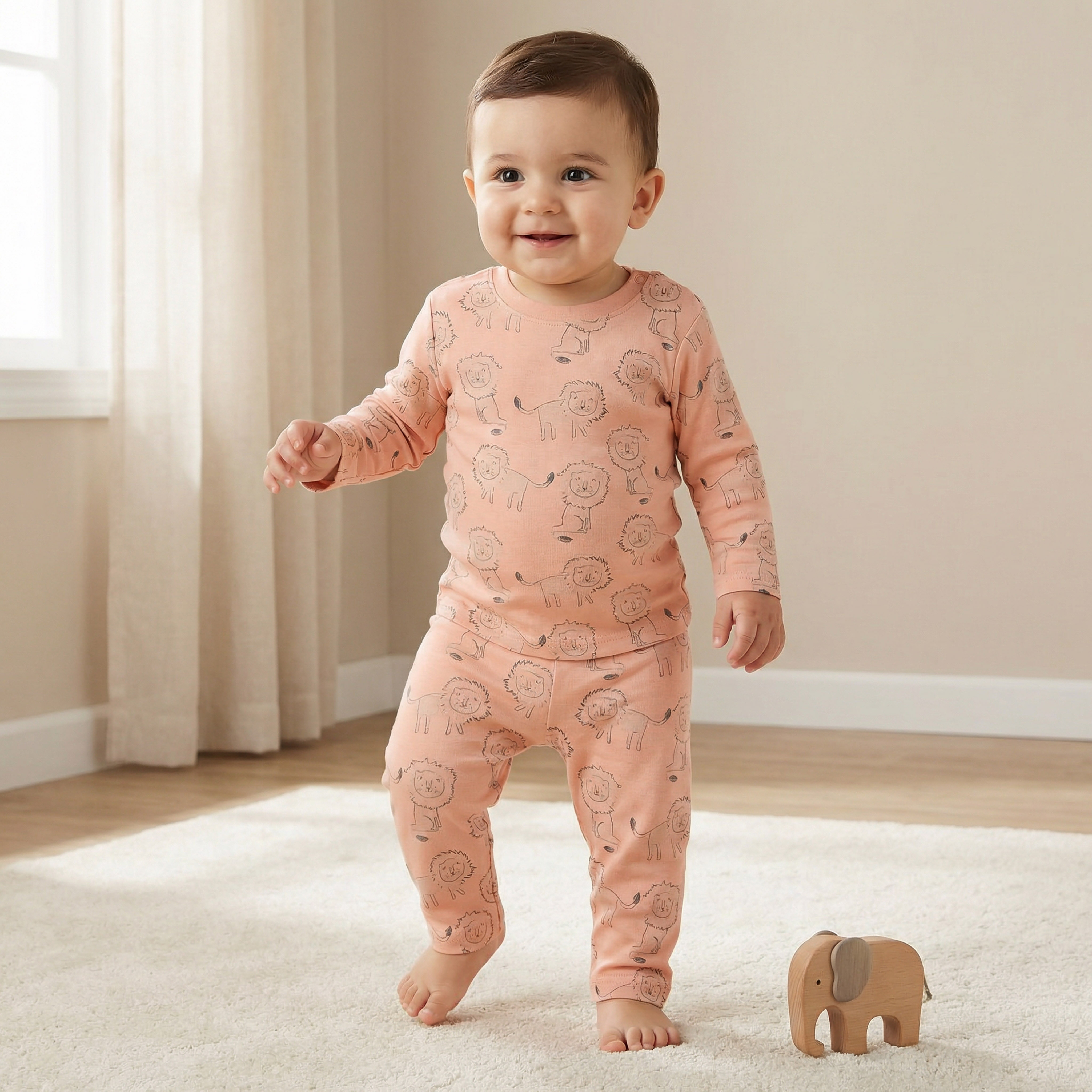 Juniors Pyjama Set with Print - Cotton - Long Sleeves - Crew Neck-baby-girls-clothing-nightwear-pyjamasets-image-1