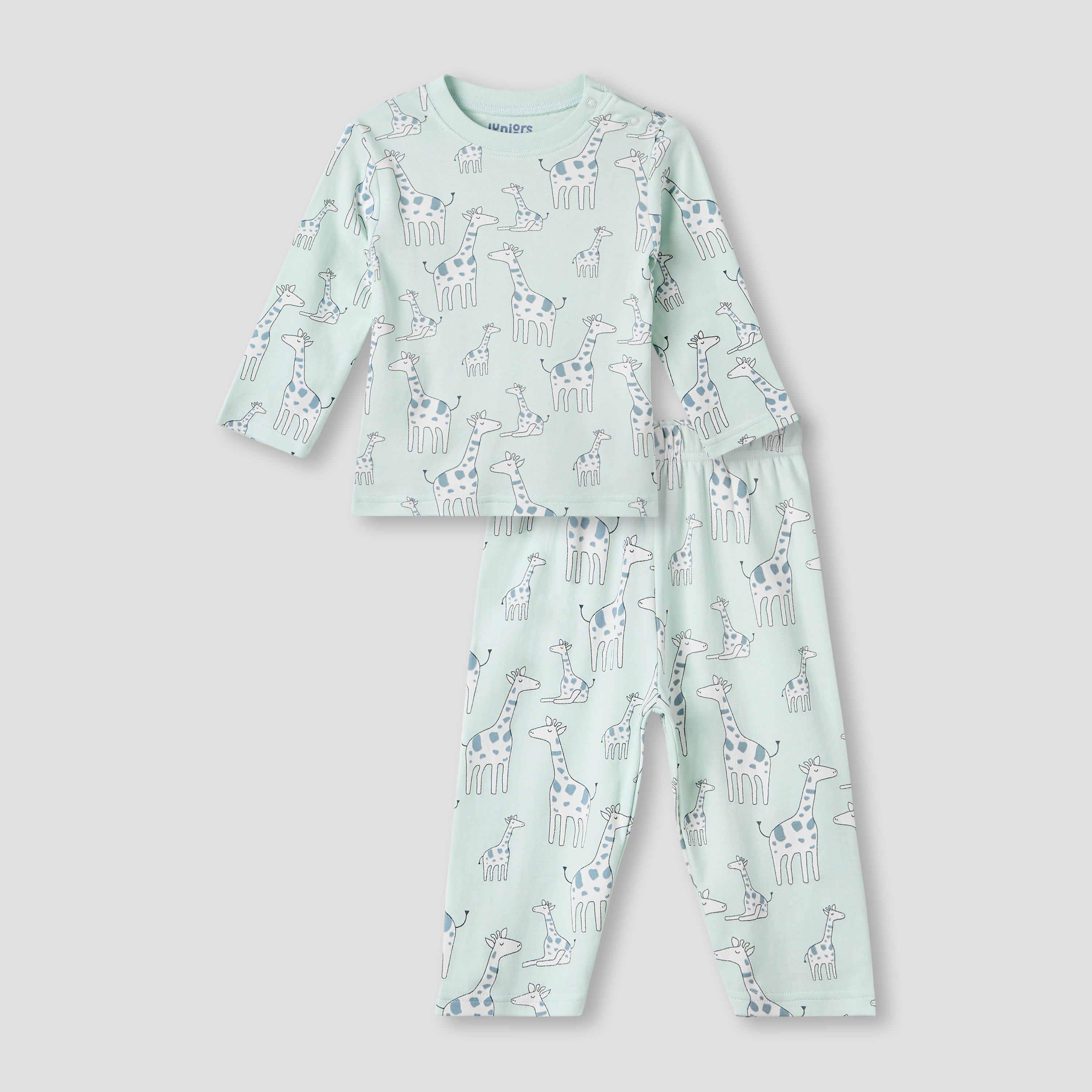 Juniors Giraffe Print T-shirt and Pyjama Set-baby-girls-clothing-nightwear-pyjamasets-image-1