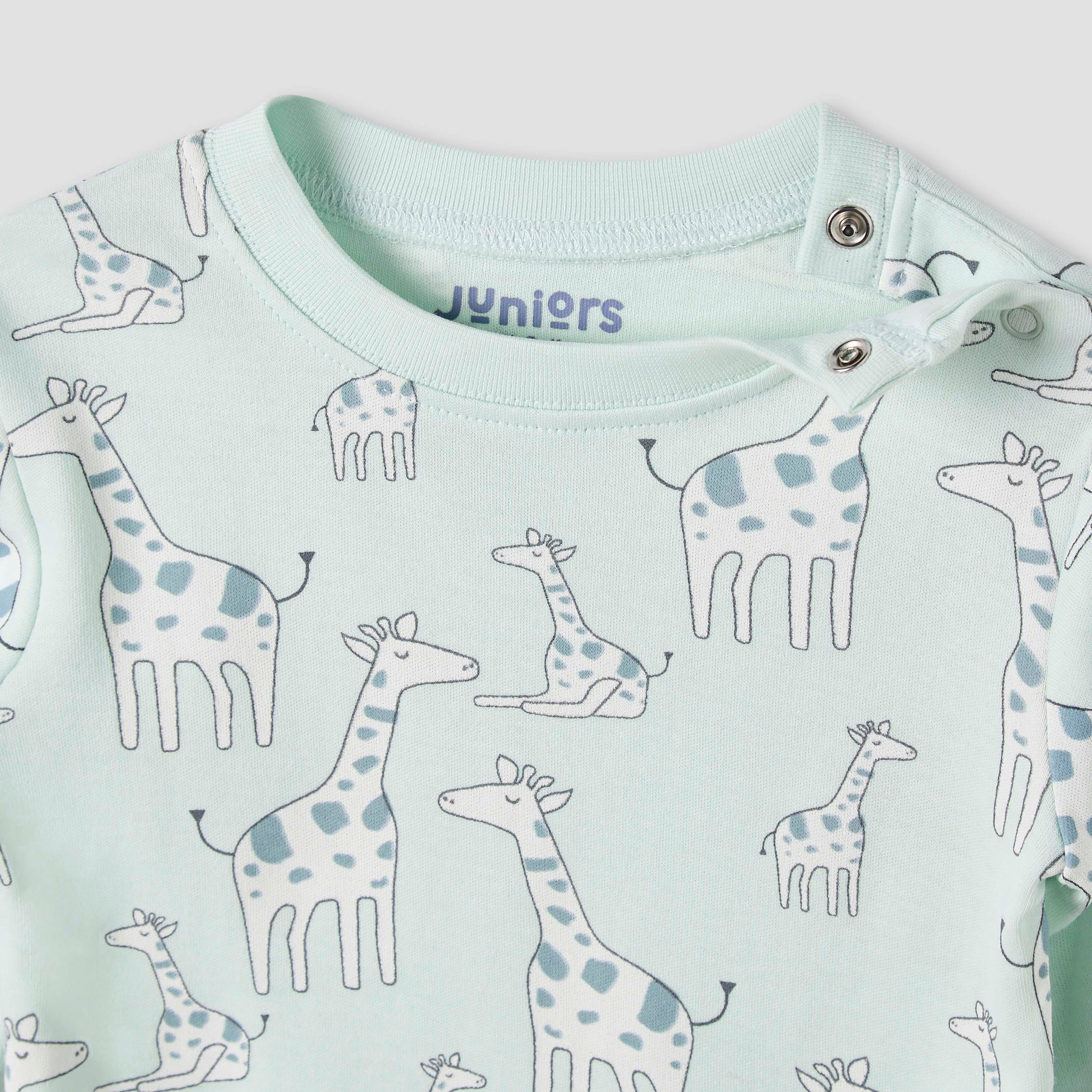 Juniors Giraffe Print T-shirt and Pyjama Set-baby-girls-clothing-nightwear-pyjamasets-image-4