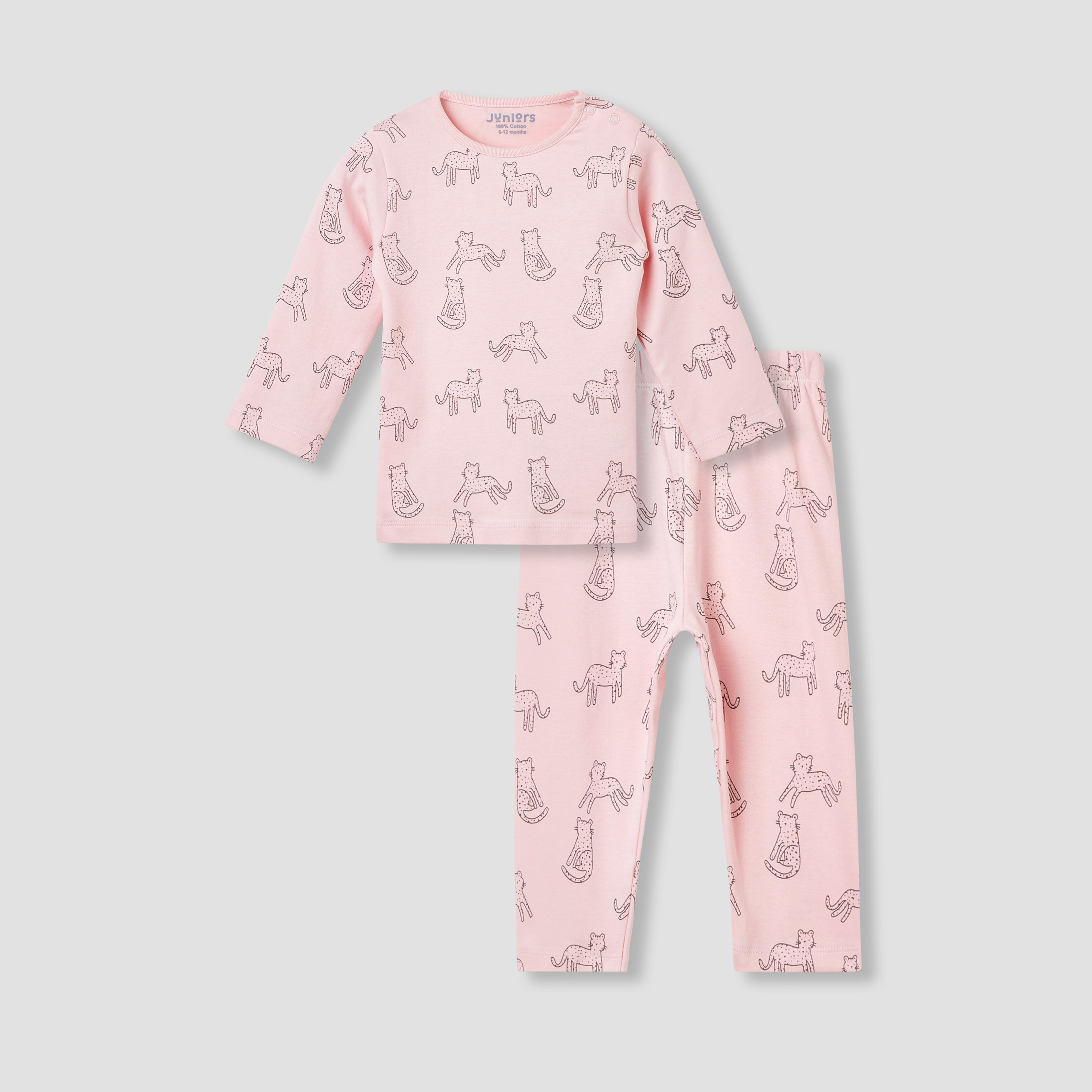 Juniors Pyjama Set with Bear Print - Cotton - Long Sleeves - Crew Neck-baby-boys-clothing-nightwear-pyjamasets-image-2