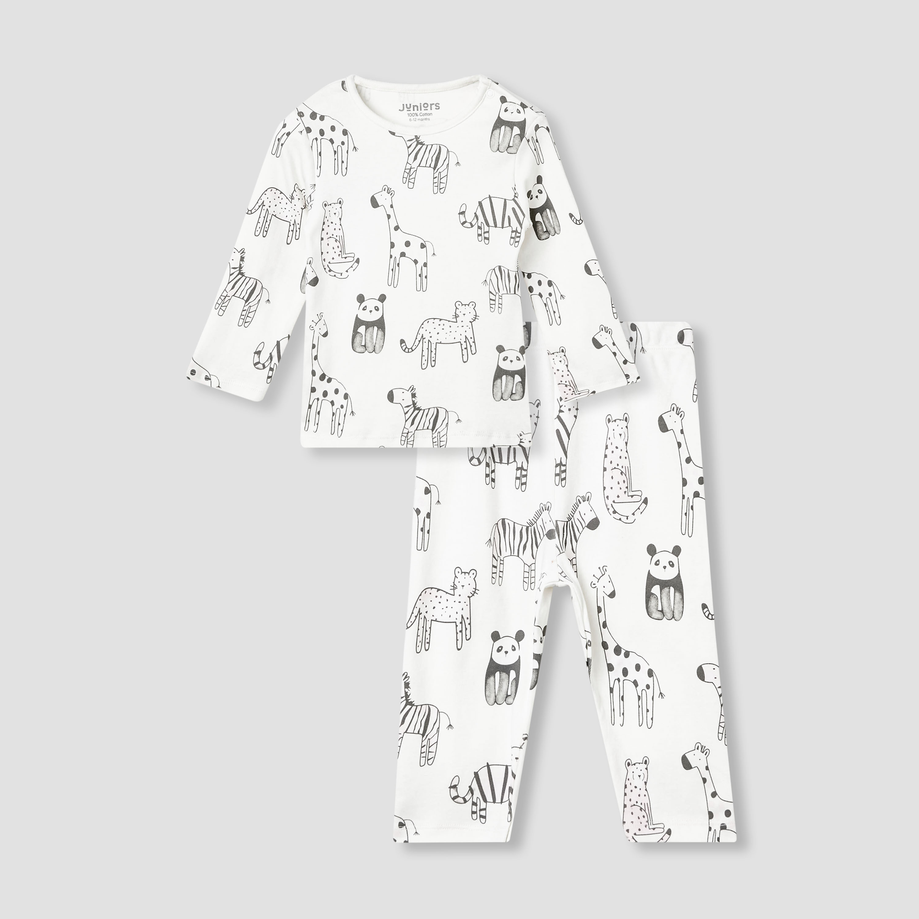 Juniors Animal Print T-shirt and Pyjama Set-baby-girls-clothing-nightwear-pyjamasets-image-2