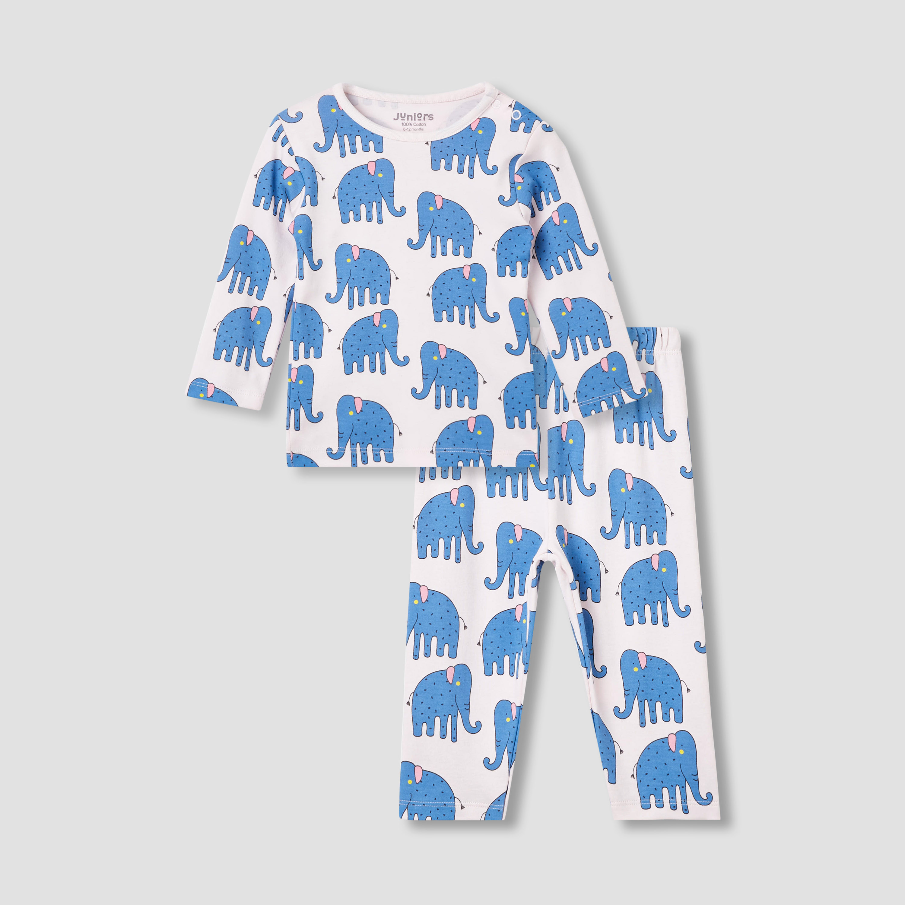 Juniors Bunny Print T-shirt and Pyjama Set-baby-girls-clothing-nightwear-pyjamasets-image-2