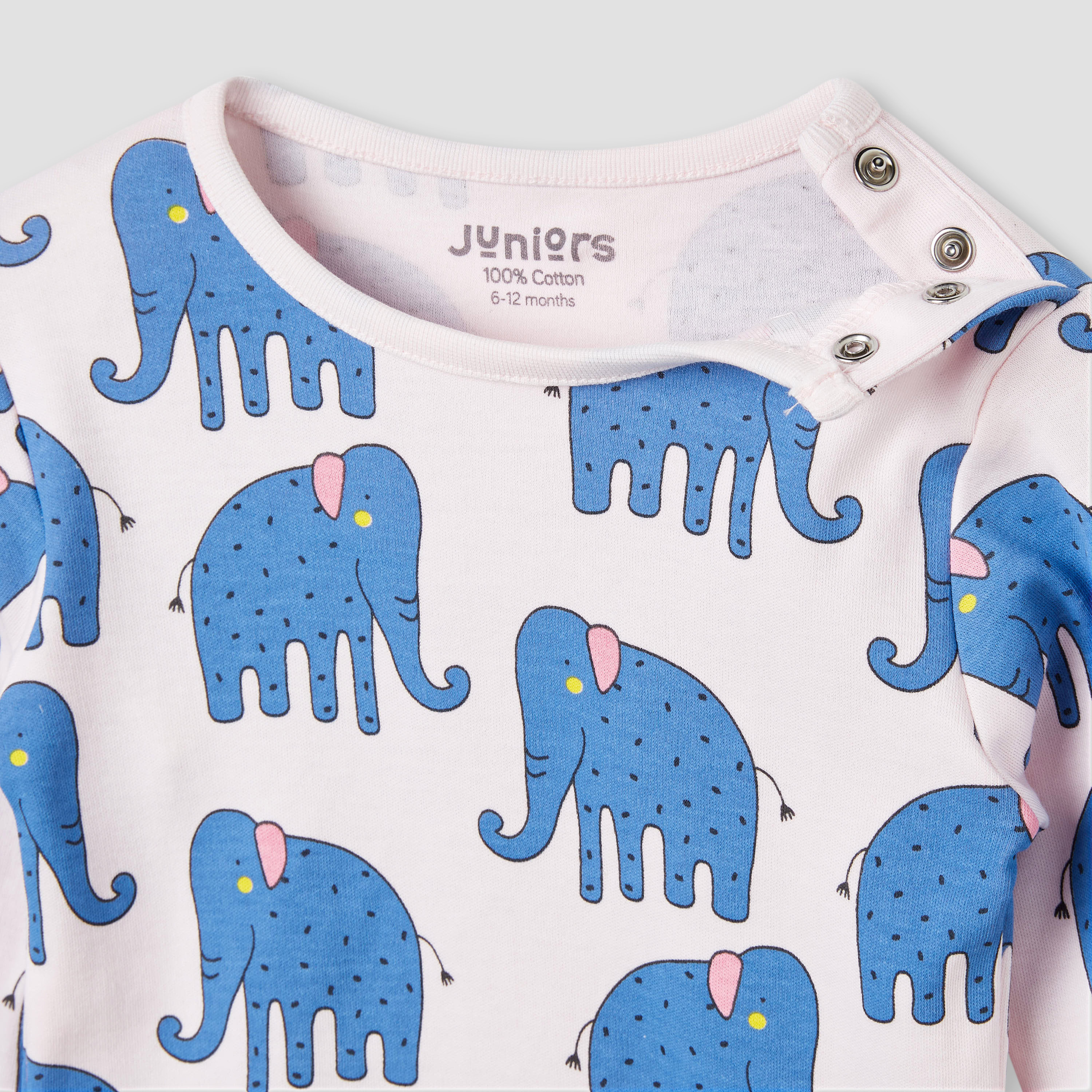 Juniors Bunny Print T-shirt and Pyjama Set-baby-girls-clothing-nightwear-pyjamasets-image-5