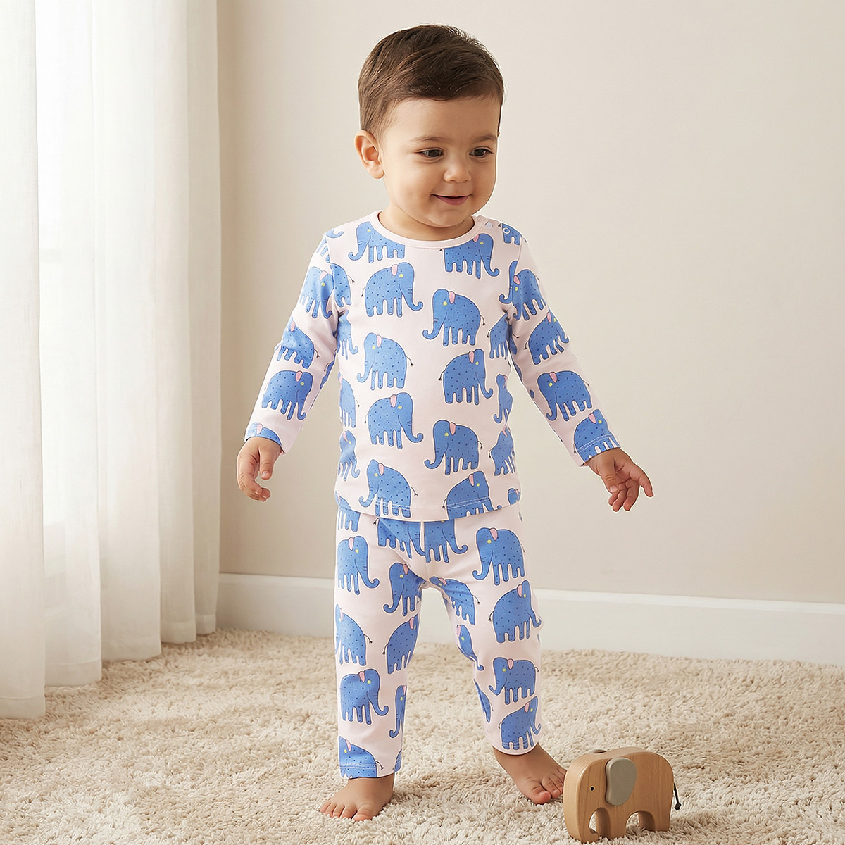 Juniors Bunny Print T-shirt and Pyjama Set-baby-girls-clothing-nightwear-pyjamasets-image-1