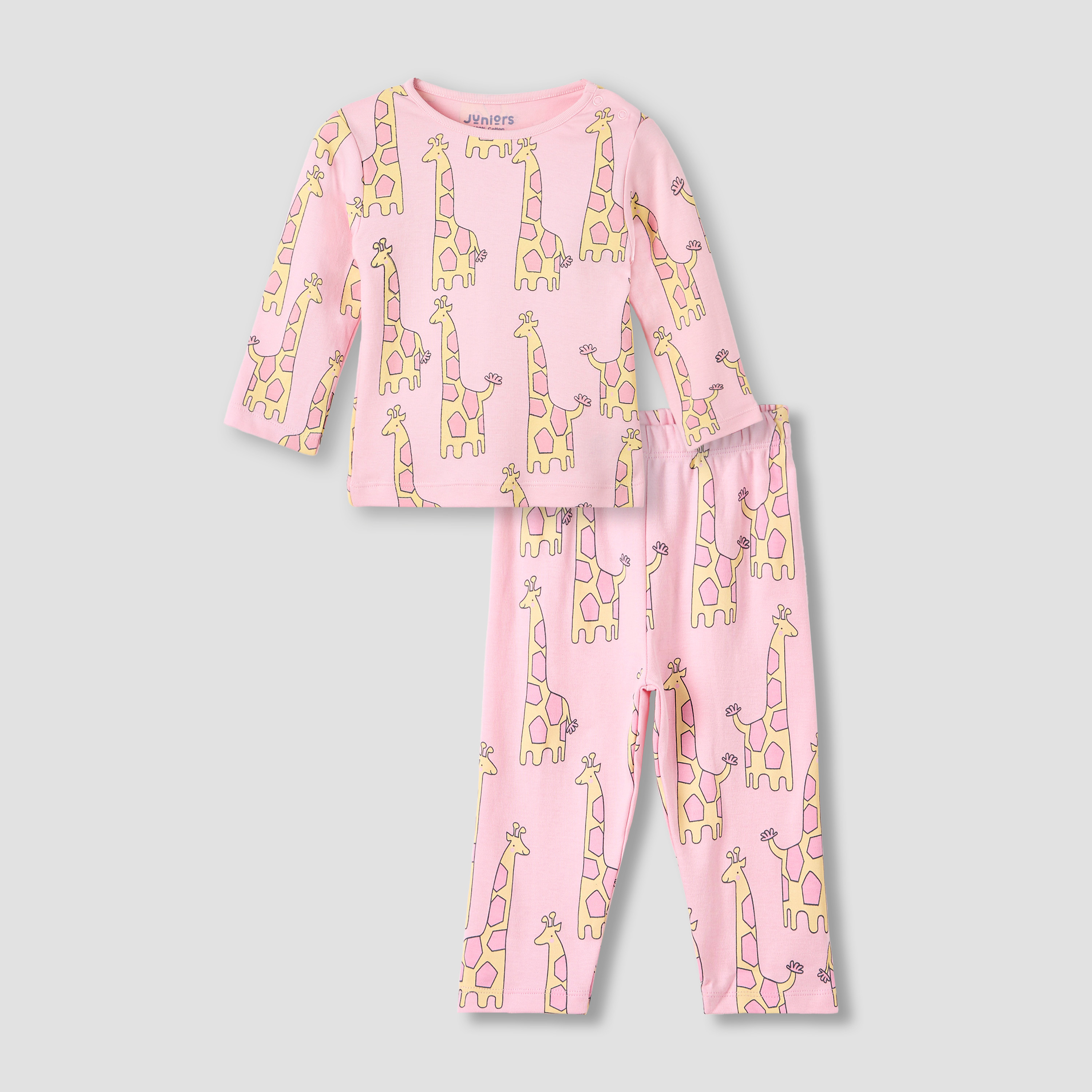 Juniors Printed T-shirt and Pyjama Set-baby-girls-clothing-nightwear-pyjamasets-image-1