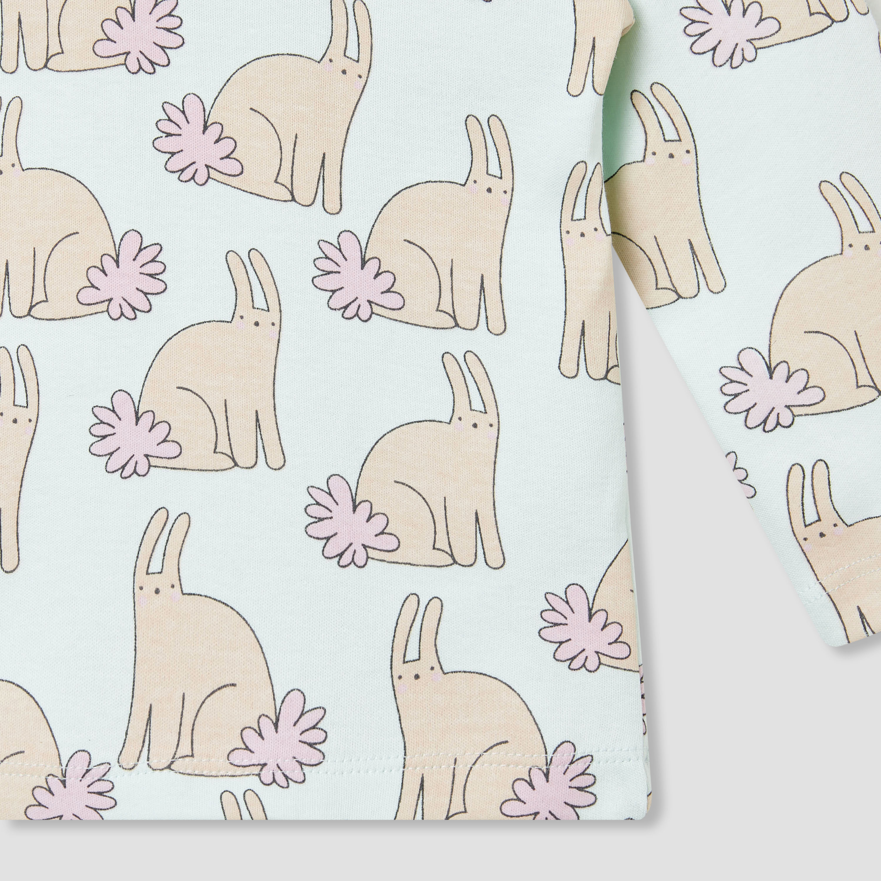 Juniors Bunny Print T-shirt and Pyjama Set-baby-girls-clothing-nightwear-pyjamasets-image-5