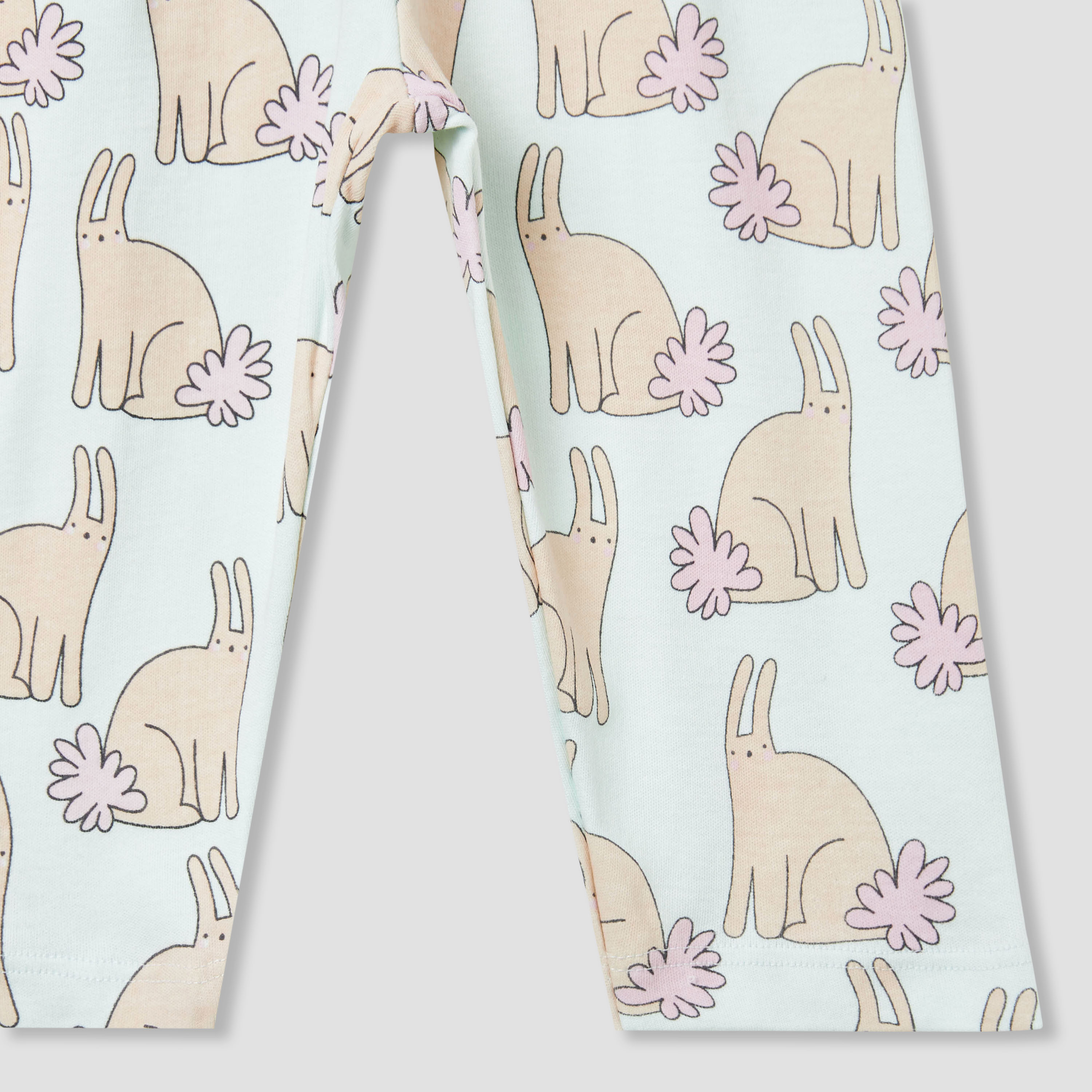 Juniors Bunny Print T-shirt and Pyjama Set-baby-girls-clothing-nightwear-pyjamasets-image-7