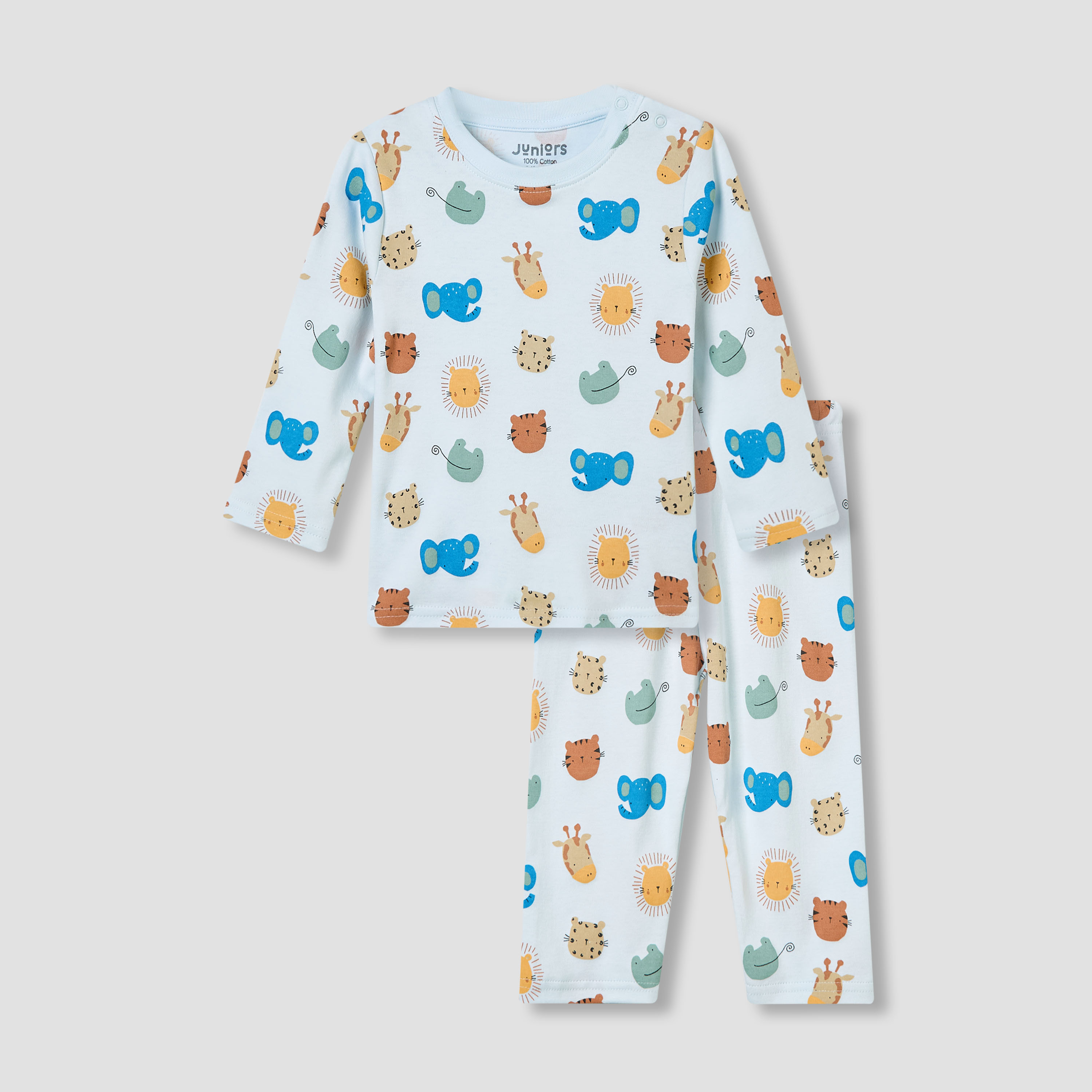 Juniors Bunny Print T-shirt and Pyjama Set-baby-girls-clothing-nightwear-pyjamasets-image-2
