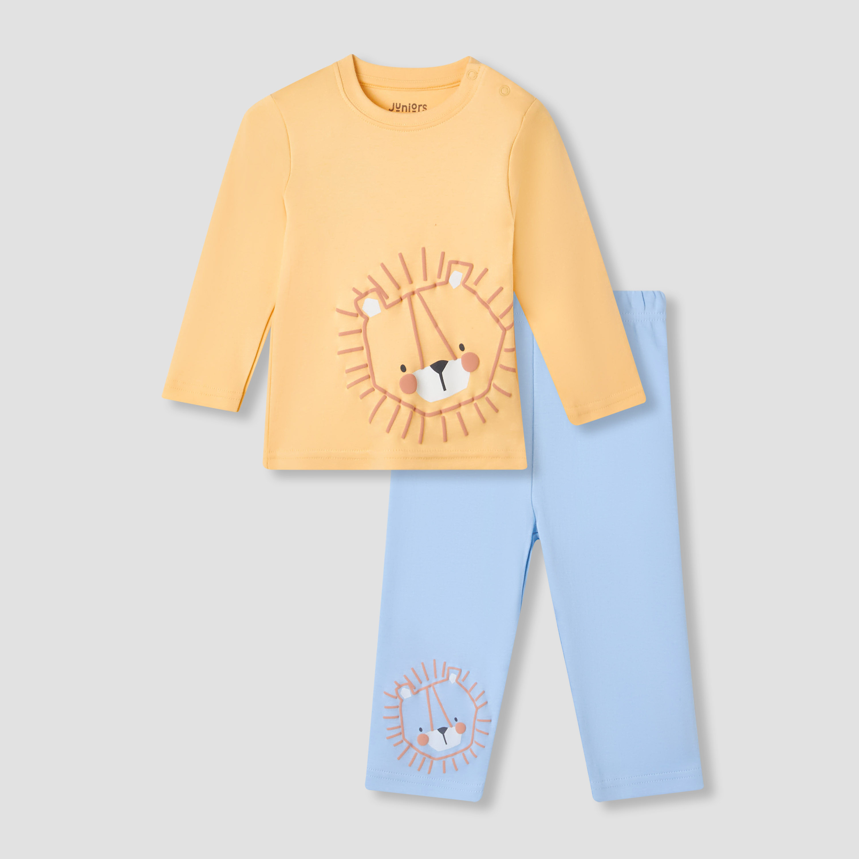 طقم بيجاما قطن بطبعات فيل وأكمام طويلة من جونيورز-baby-boys-clothing-nightwear-pyjamasets-image-1