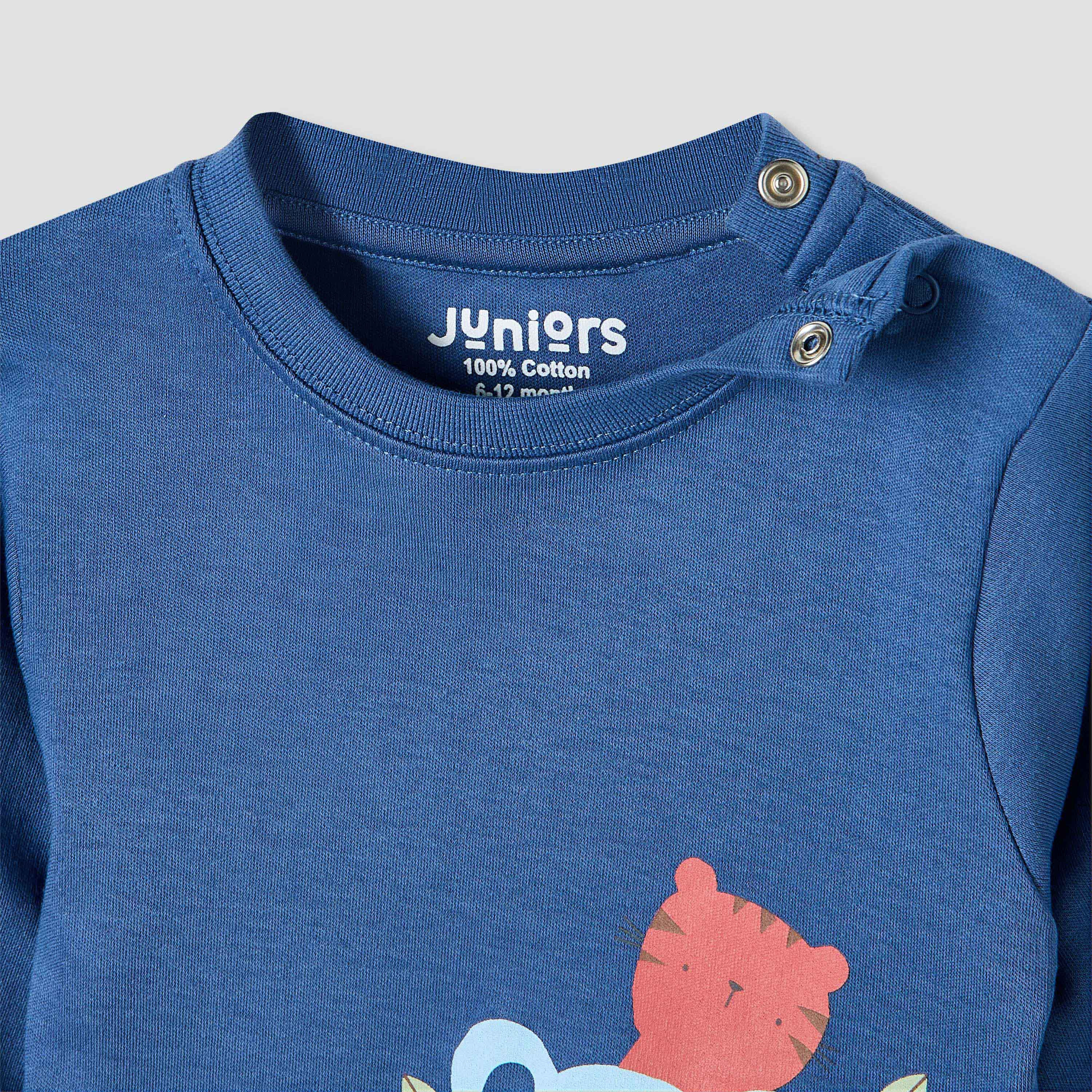 طقم بنطلون بيجاما وتيشيرت قطن بياقة مستديرة وأكمام طويلة وطبعات دب من جونيورز-baby-boys-clothing-nightwear-pyjamasets-image-4