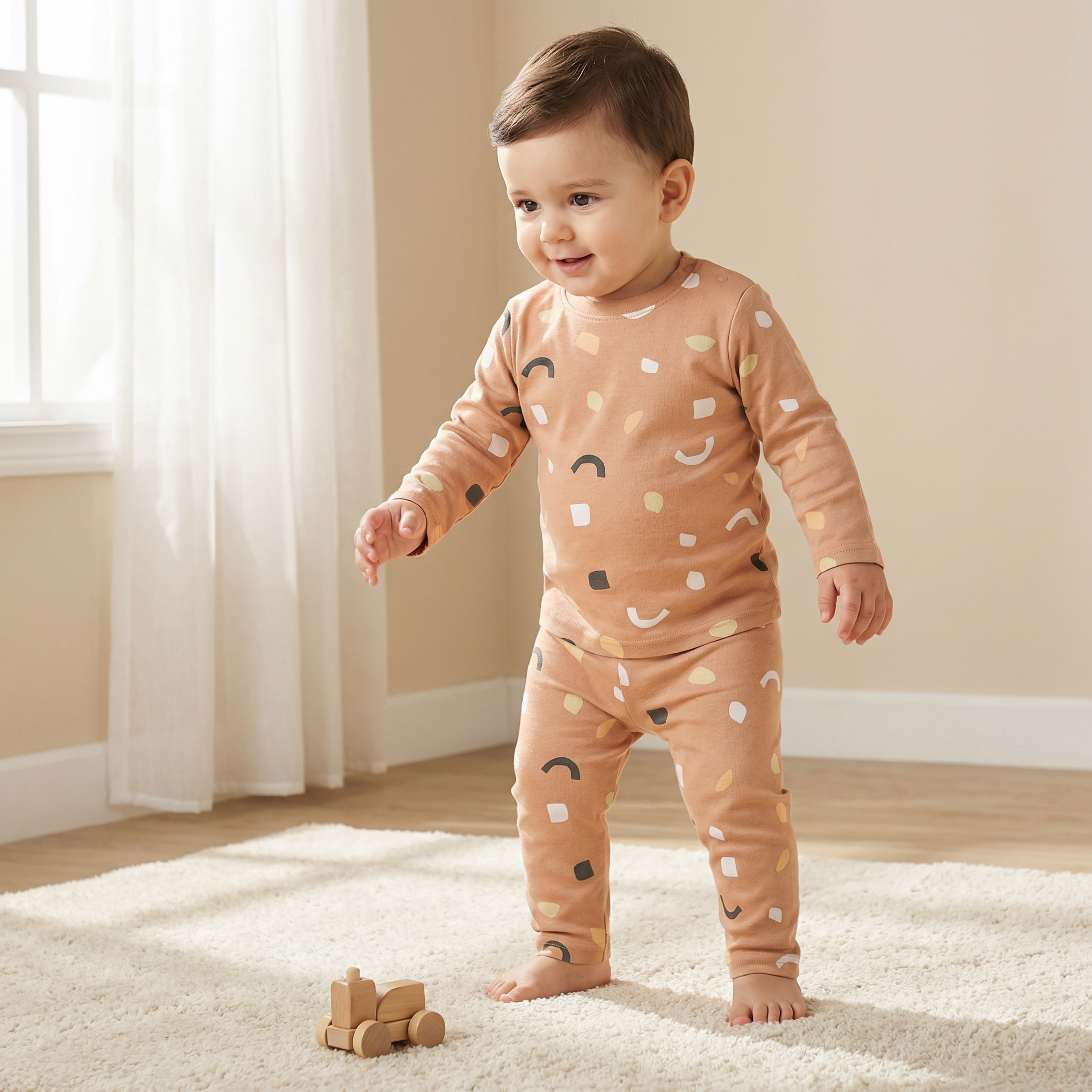 Juniors Bunny Print T-shirt and Pyjama Set-baby-girls-clothing-nightwear-pyjamasets-image-1