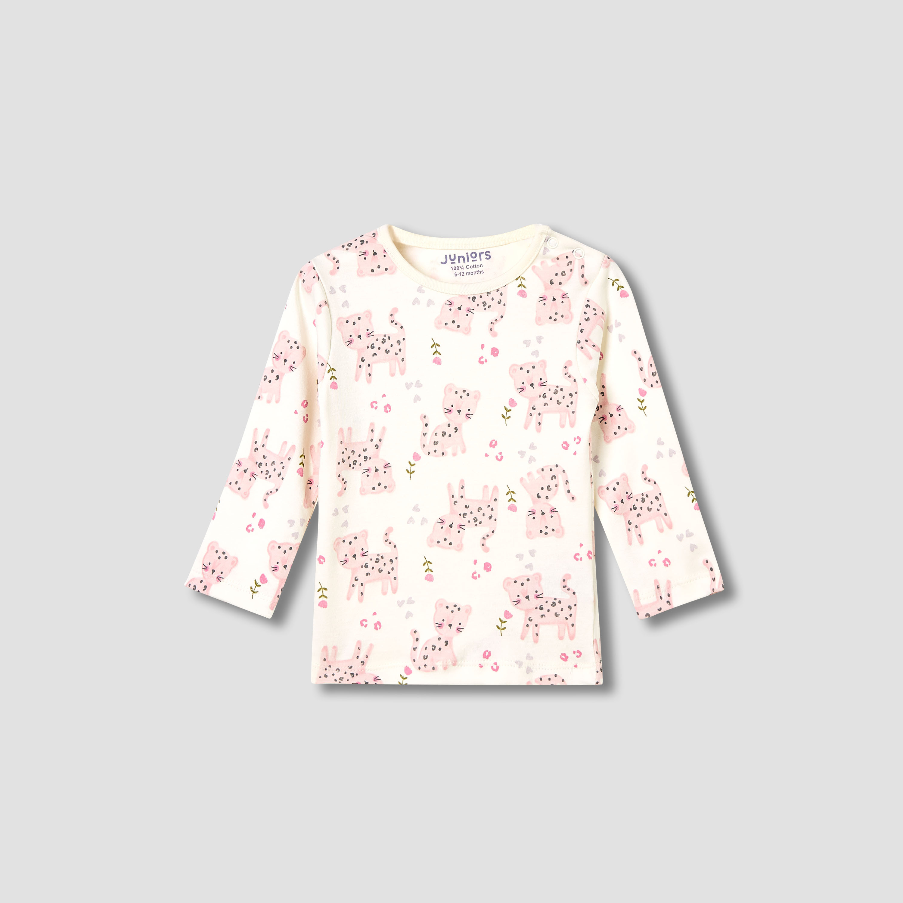 طقم بنطلون بيجاما وتيشيرت بطبعات زرافة من جونيورز-baby-girls-clothing-nightwear-pyjamasets-image-2