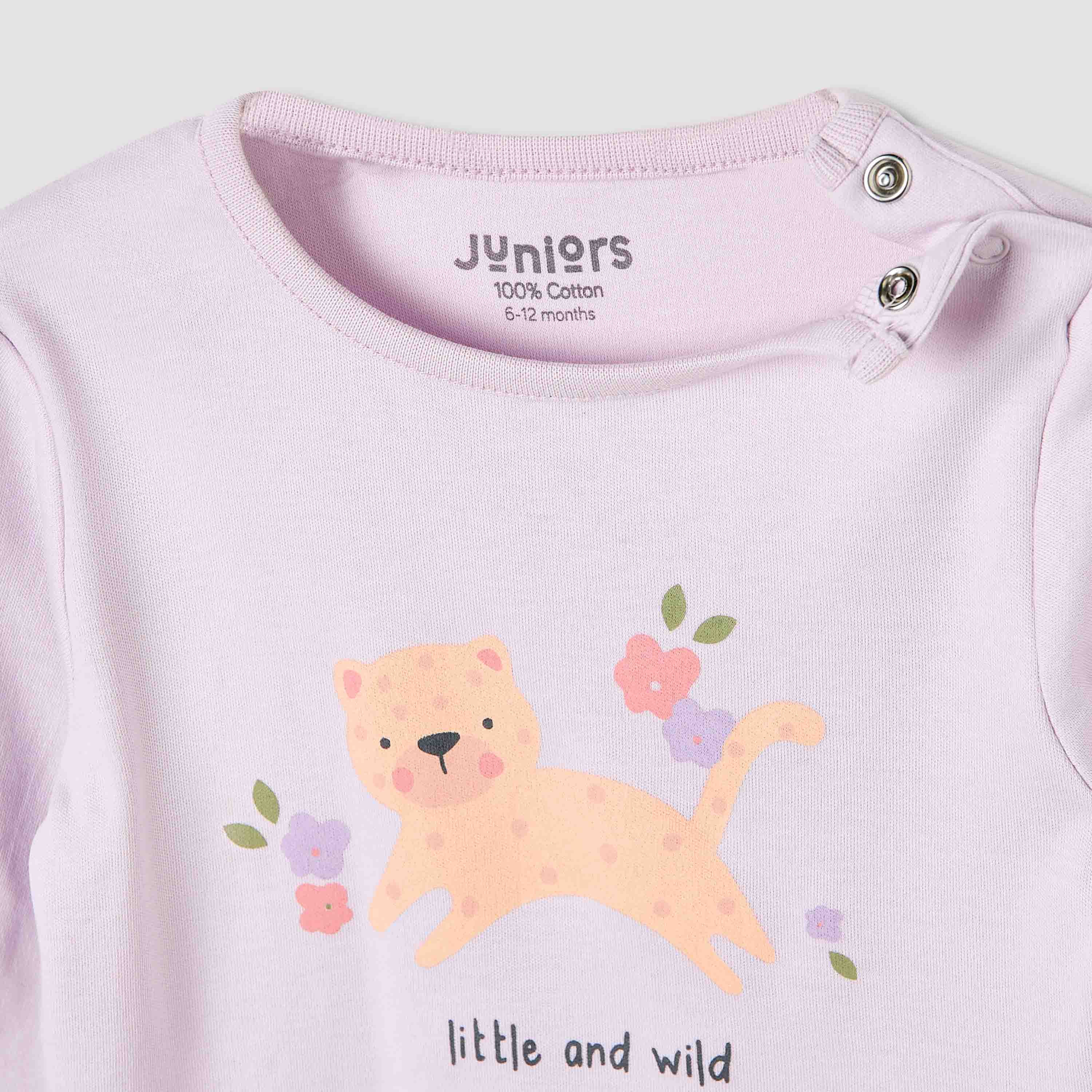 Juniors Printed T-shirt and Pyjama Set-baby-girls-clothing-nightwear-pyjamasets-image-4