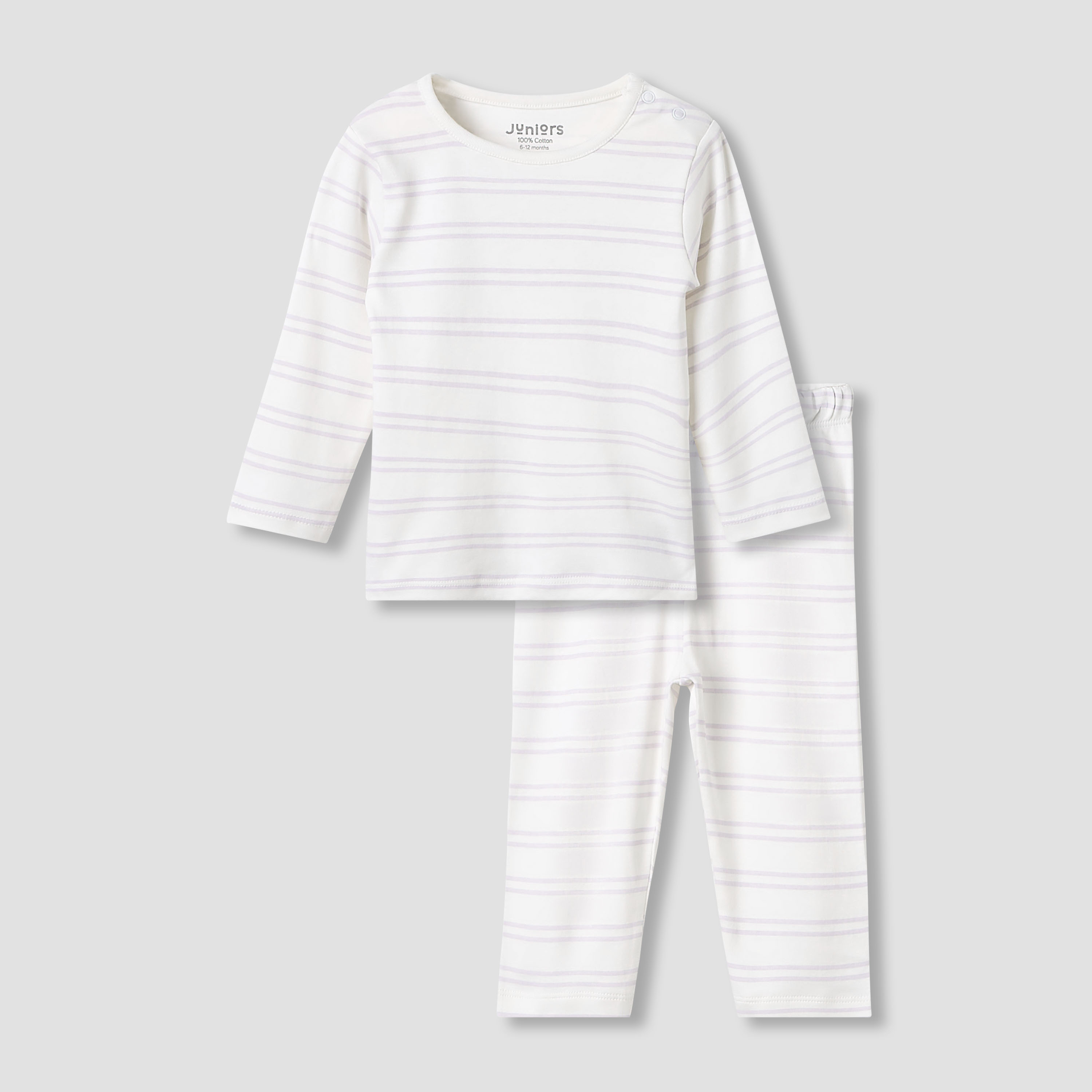 طقم بيجاما قطن بأكمام طويلة وياقة ضيقة وطبعات من جونيورز-baby-girls-clothing-nightwear-pyjamasets-image-2