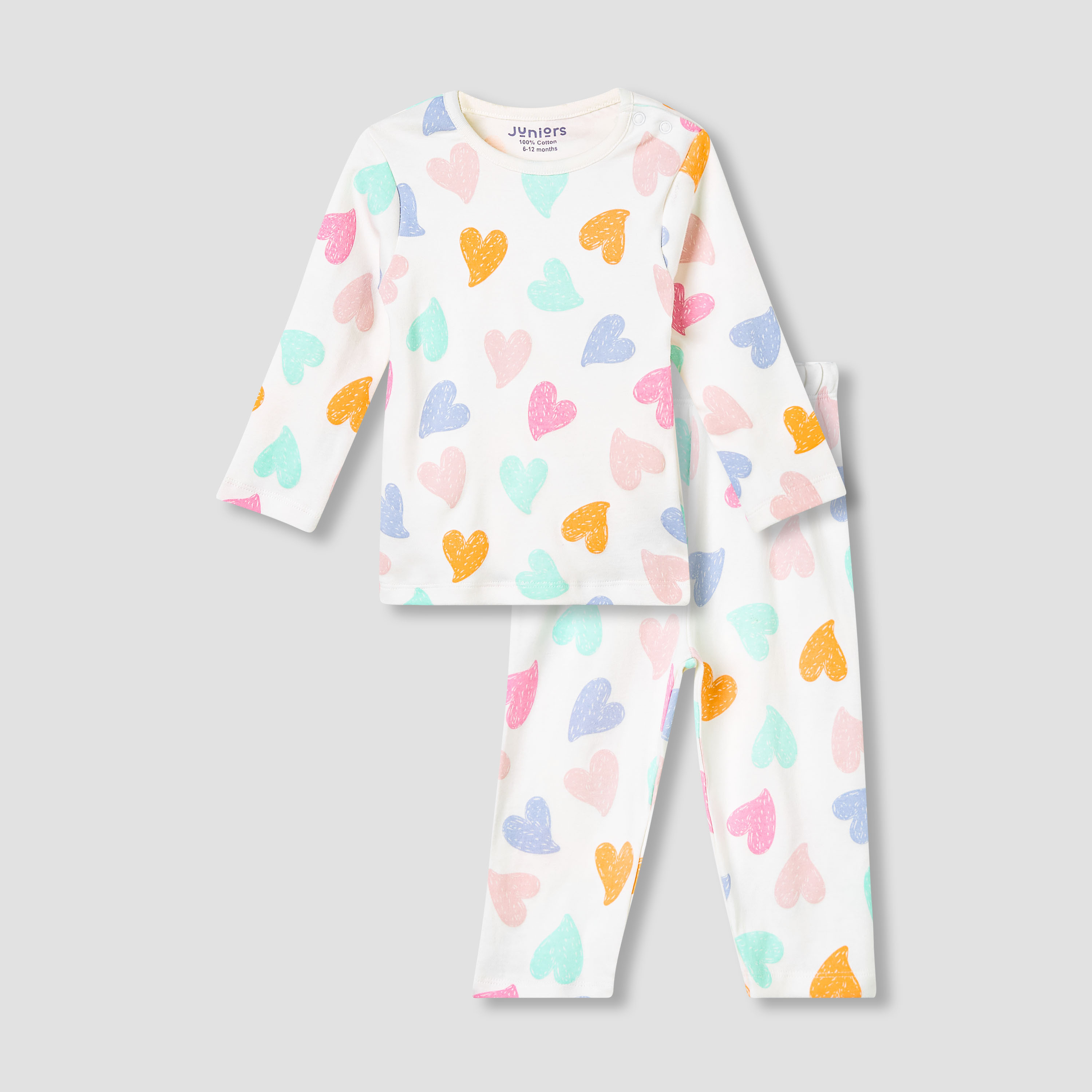 Juniors Bunny Print T-shirt and Pyjama Set-baby-girls-clothing-nightwear-pyjamasets-image-1