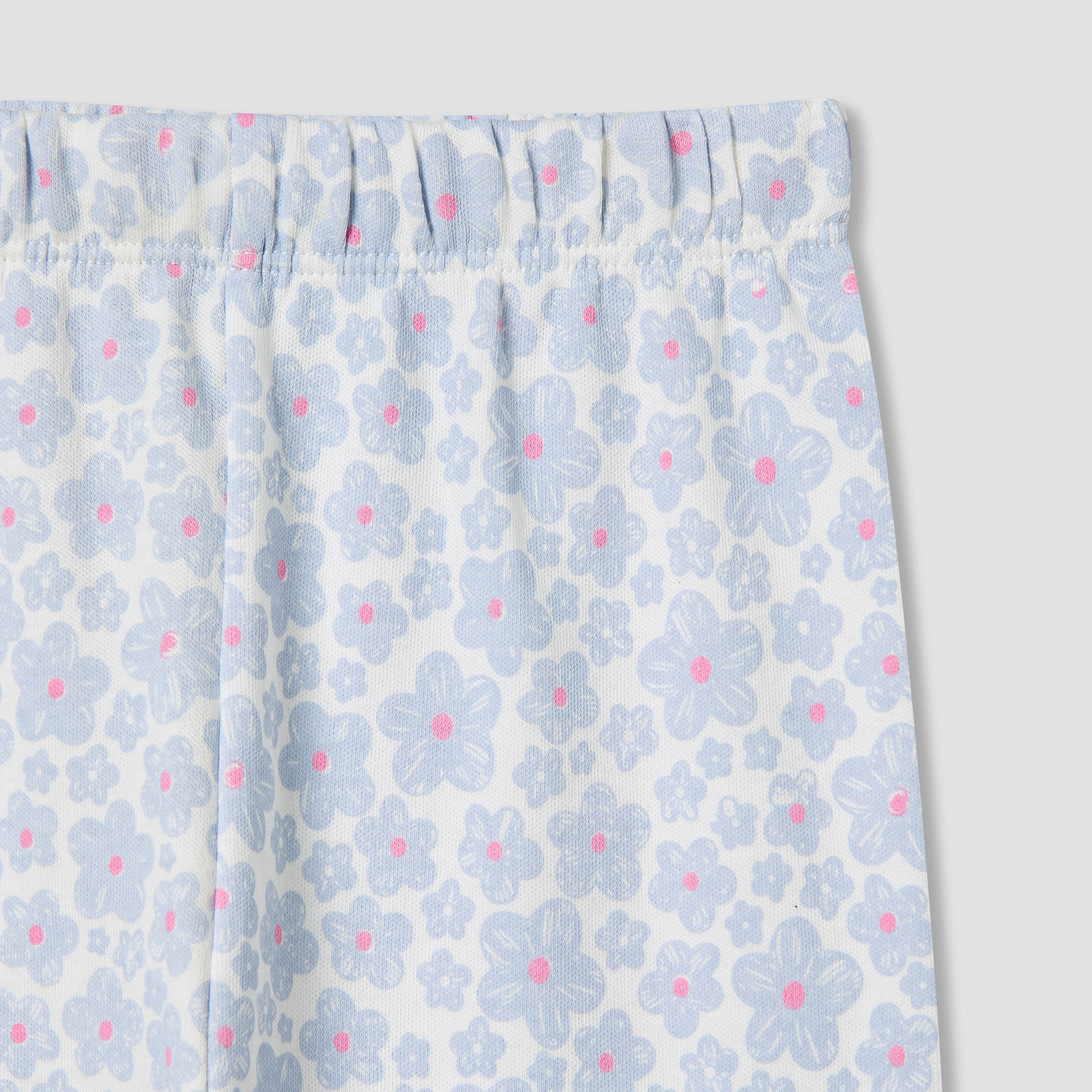 طقم بيجاما قطن بأكمام طويلة وياقة ضيقة وطبعات زهور للبنات من جونيورز-baby-girls-clothing-nightwear-pyjamasets-image-1