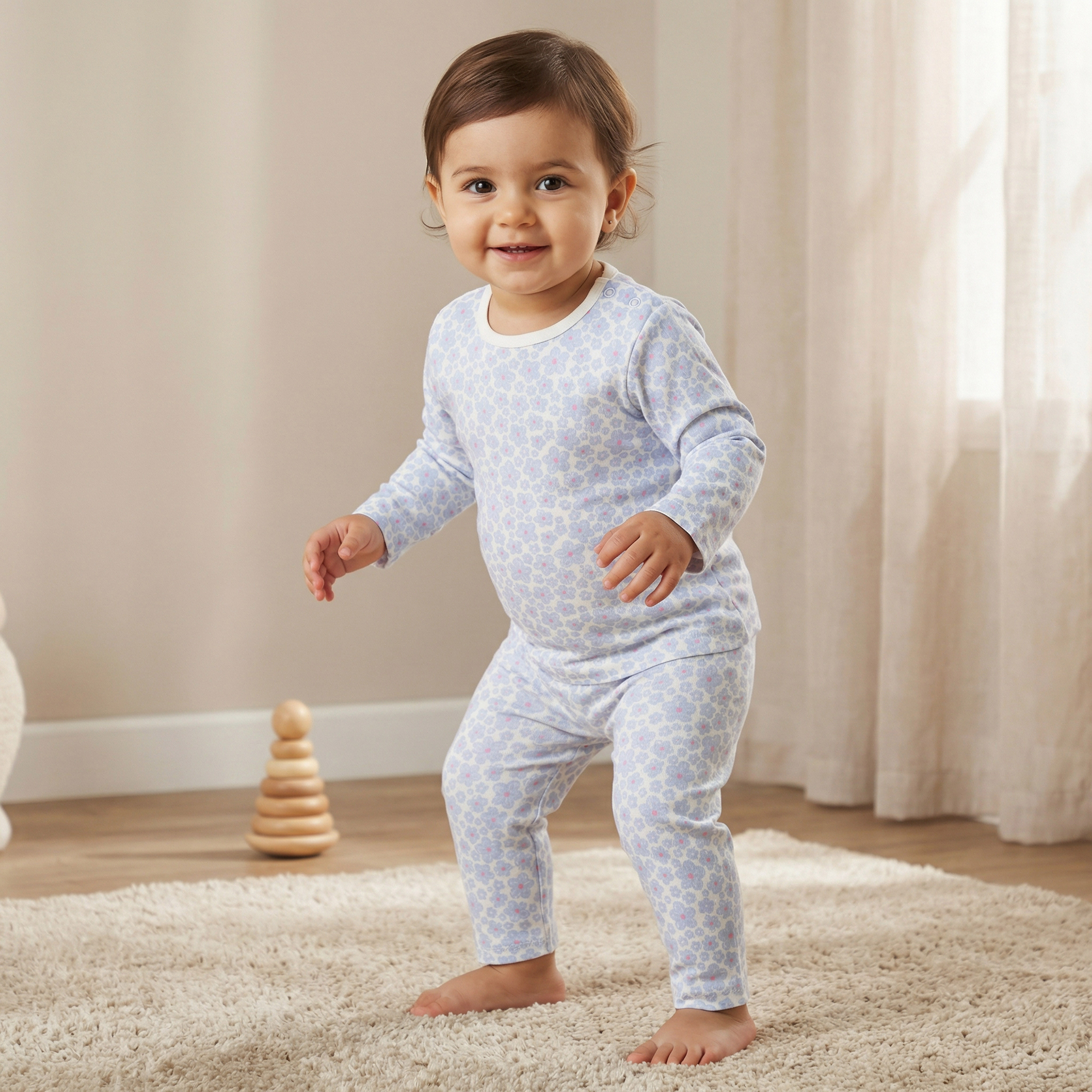 Juniors Pyjama Set with Print - Cotton - Long Sleeves - Crew Neck-baby-girls-clothing-nightwear-pyjamasets-image-1
