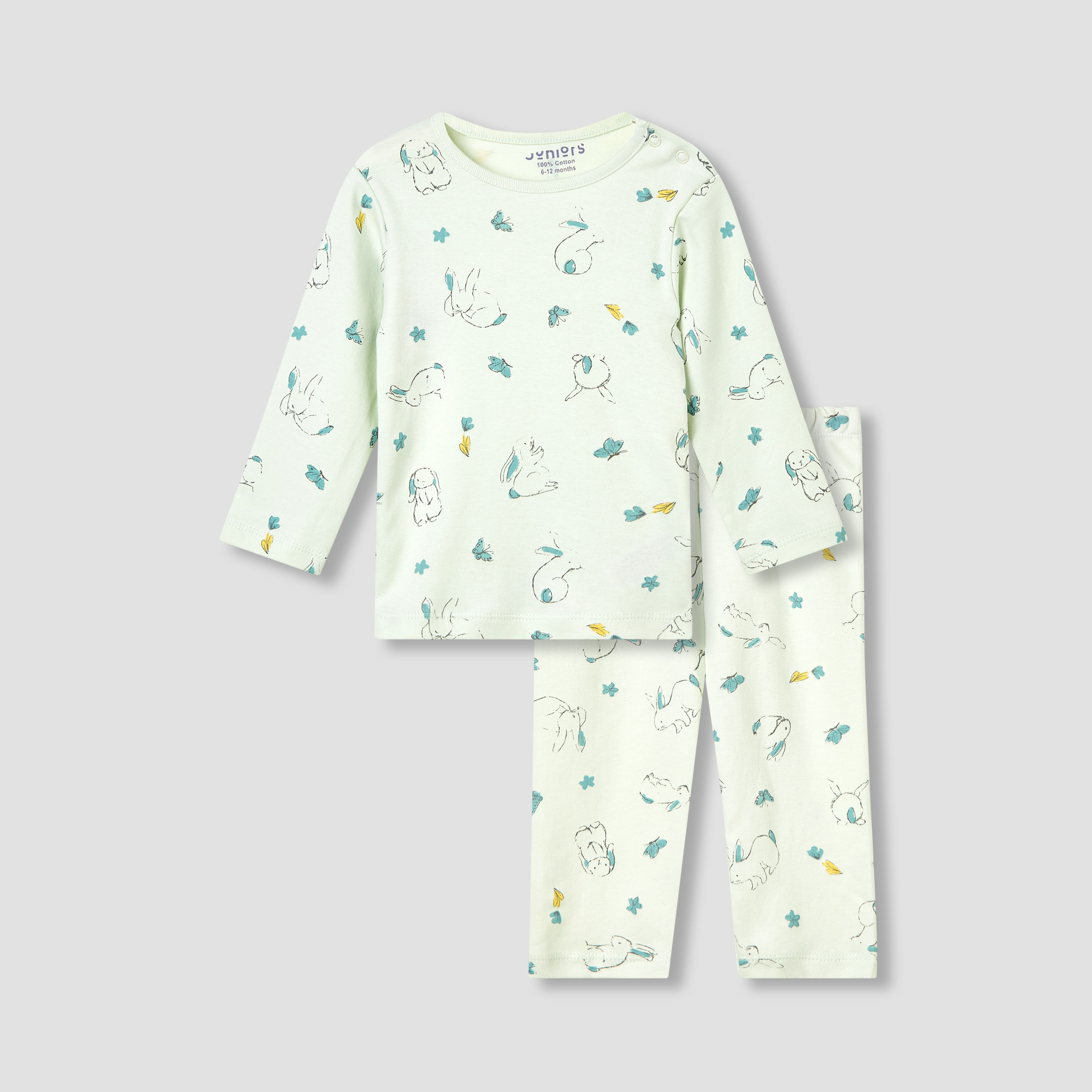 Juniors Pyjama Set with Bear Print - Cotton - Long Sleeves - Crew Neck-baby-boys-clothing-nightwear-pyjamasets-image-2