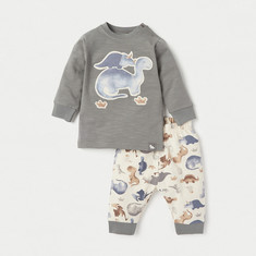 Juniors Dinosaur Print T-shirt and Pyjama Set