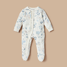 Juniors All-Over Print Closed Feet Sleepsuit with Ruffles