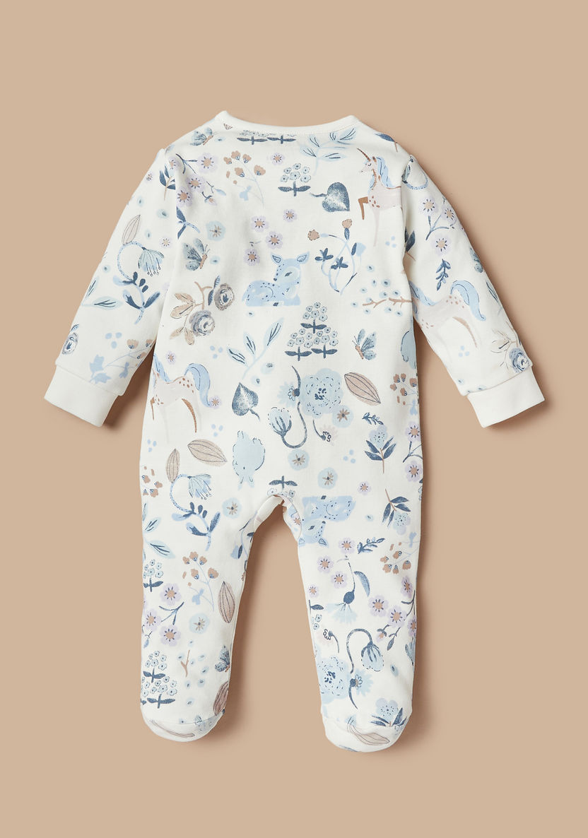 Juniors All-Over Print Closed Feet Sleepsuit with Ruffles-Sleepsuits-image-3