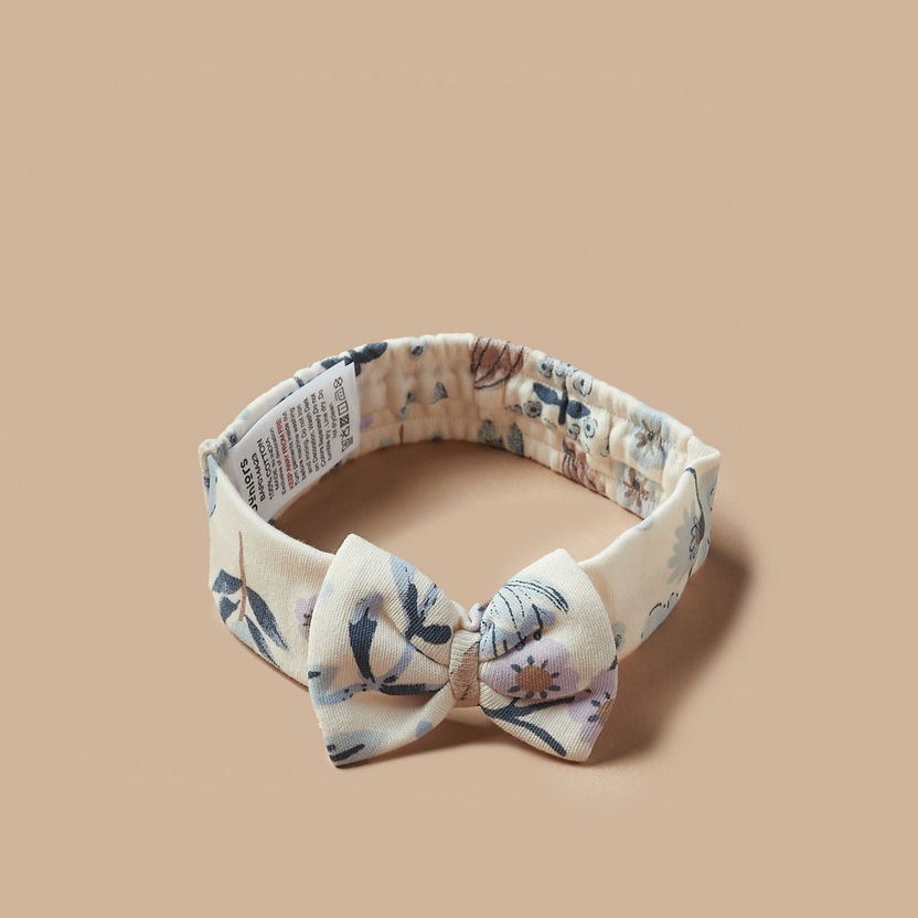 Juniors Printed Headband with Bow Accent-Hair Accessories-image-2