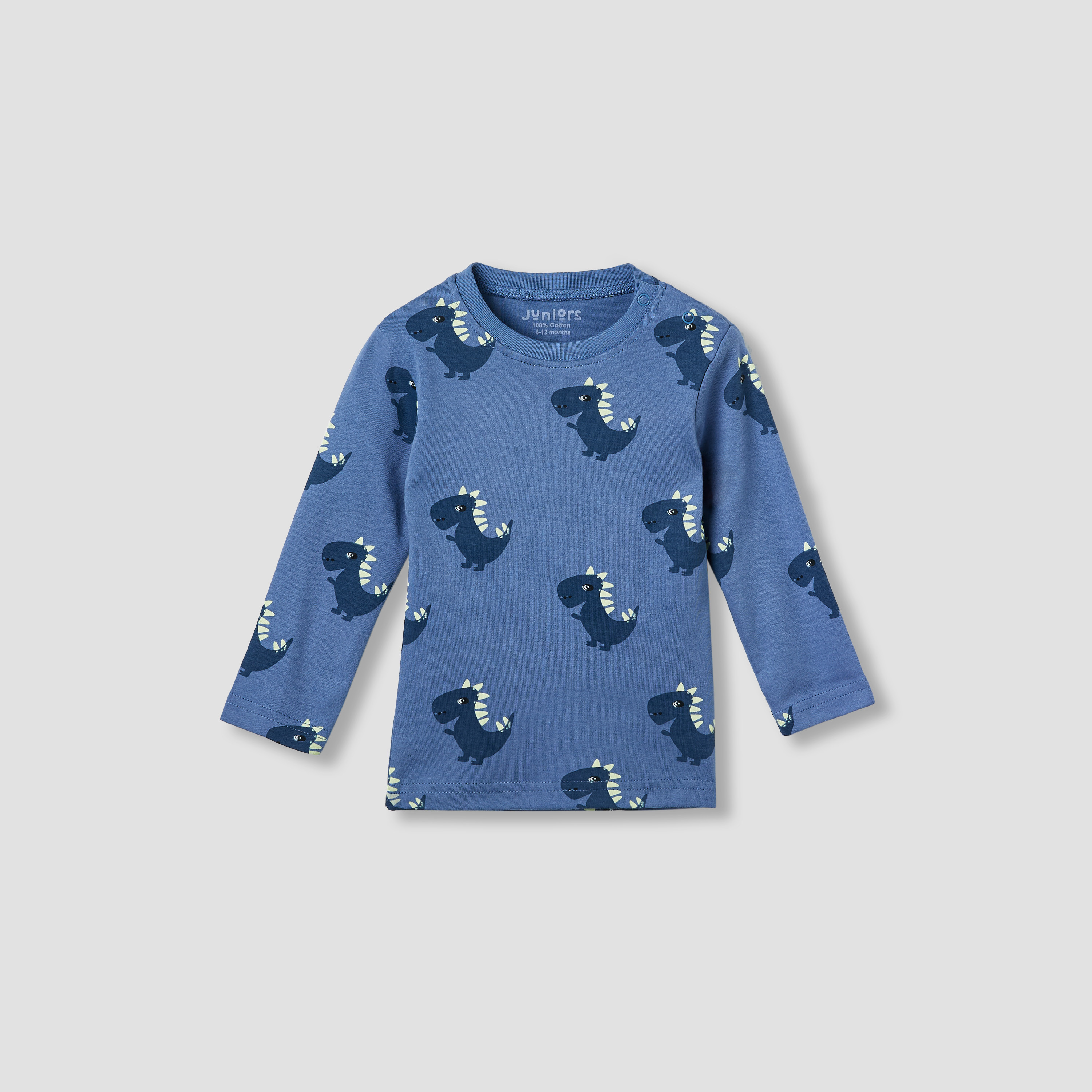 Juniors Dinosaur Print T-shirt and Pyjama Set-baby-boys-clothing-nightwear-pyjamasets-image-2
