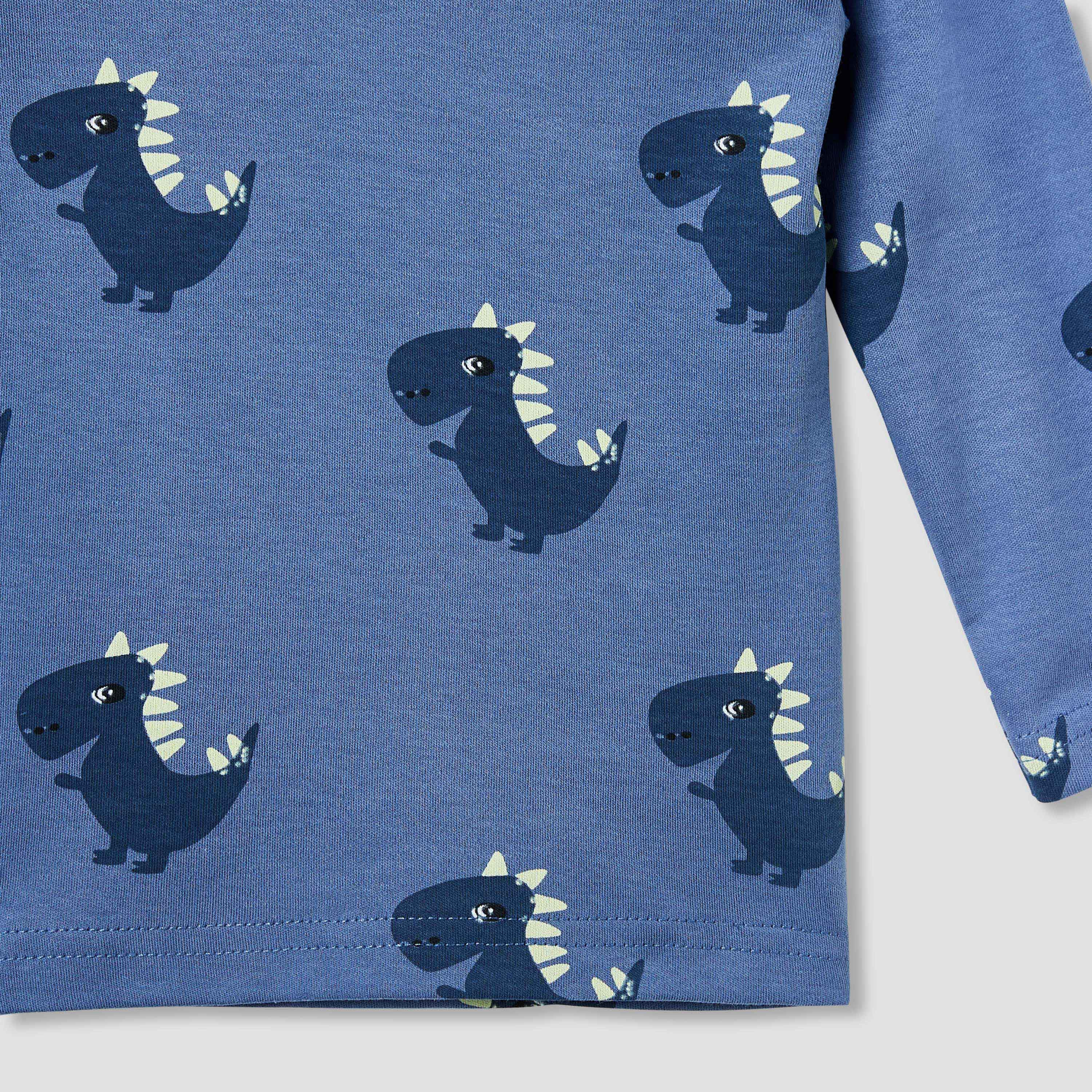 Juniors Dinosaur Print T-shirt and Pyjama Set-baby-boys-clothing-nightwear-pyjamasets-image-5