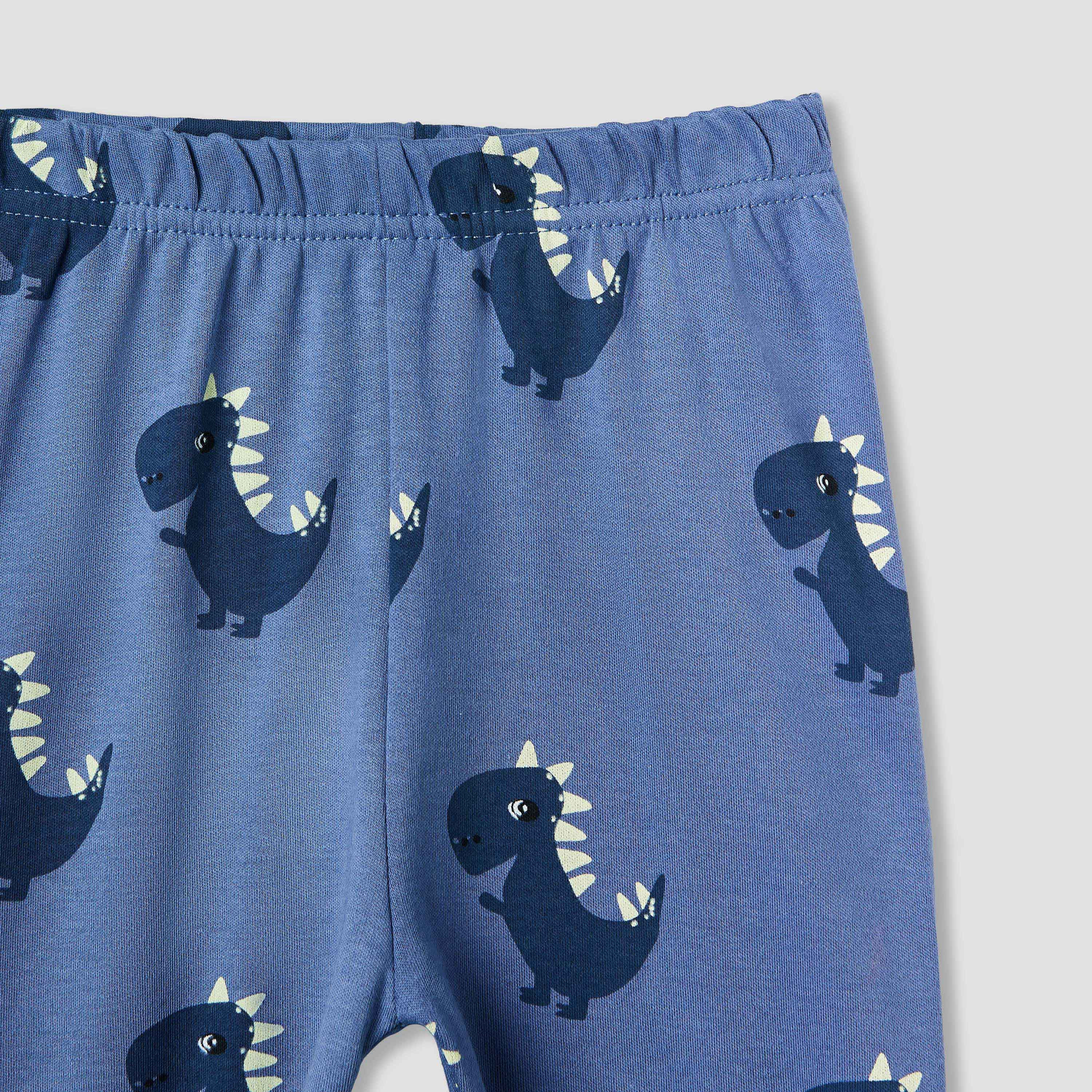 Juniors Dinosaur Print T-shirt and Pyjama Set-baby-boys-clothing-nightwear-pyjamasets-image-6