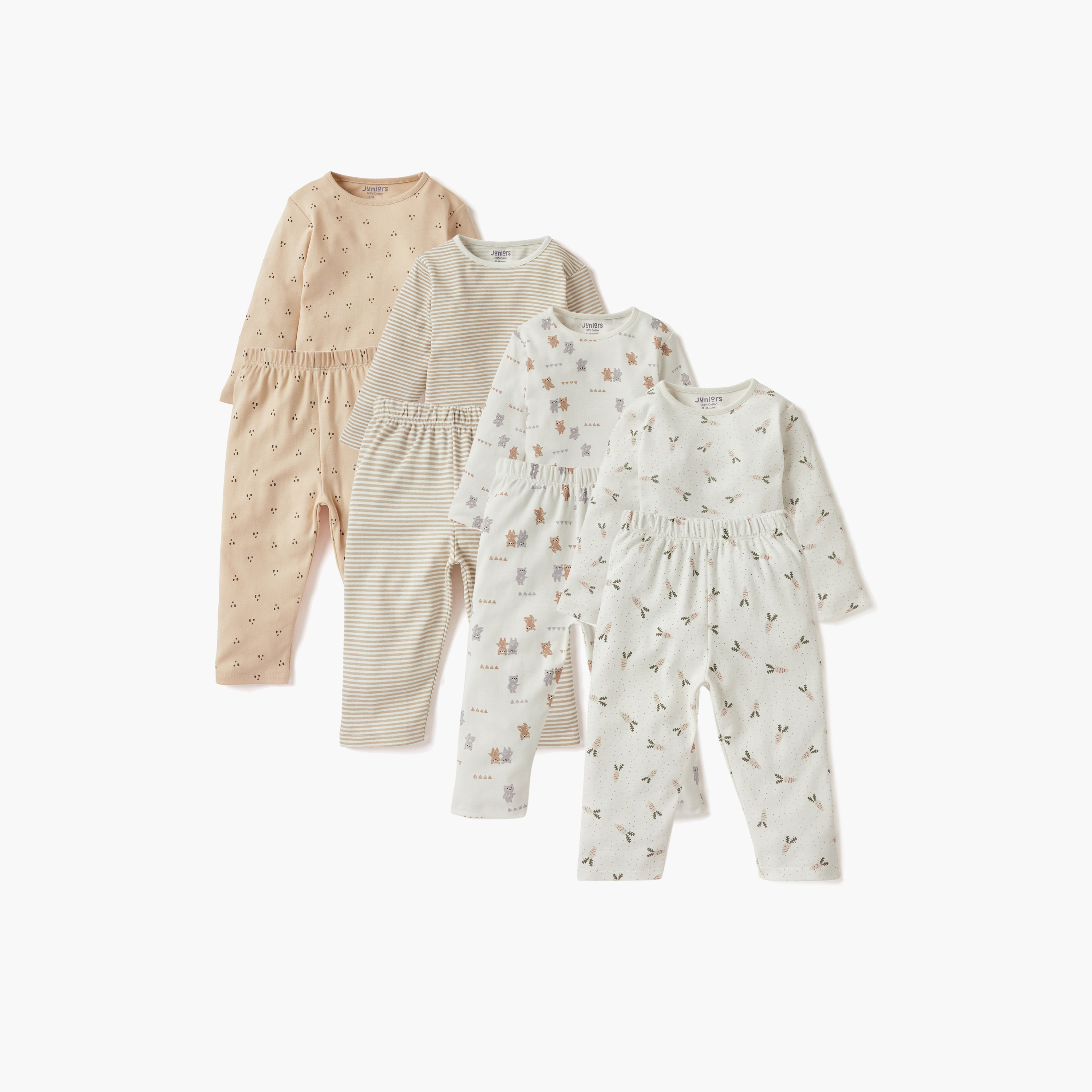 Juniors Printed T-shirts and Pyjamas - Set of 4-baby-girls-clothing-nightwear-pyjamasets-image-1