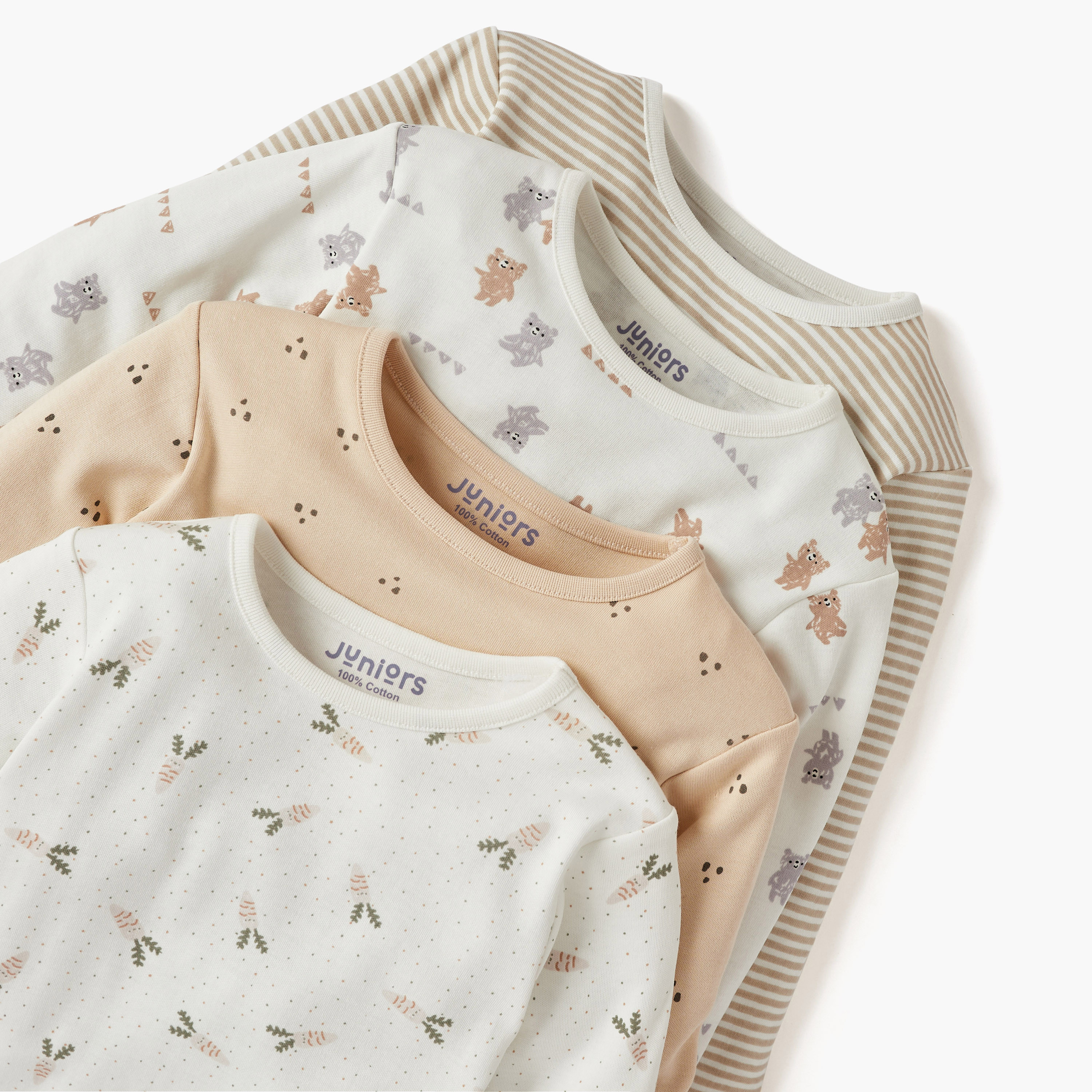 Juniors Printed T-shirts and Pyjamas - Set of 4-baby-girls-clothing-nightwear-pyjamasets-image-10
