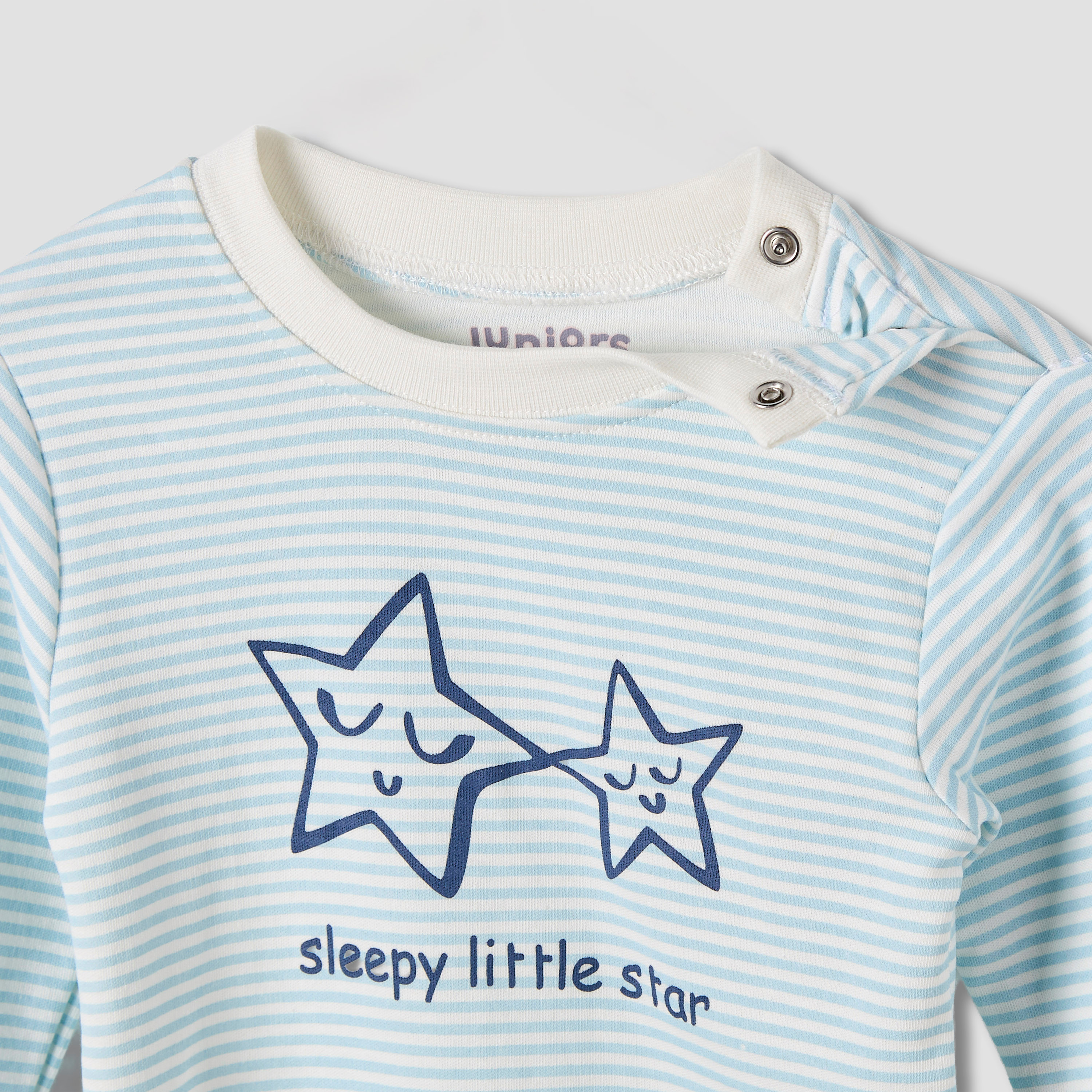 Juniors Striped Long Sleeve T-shirt and Pyjama Set-baby-boys-clothing-nightwear-pyjamasets-image-5