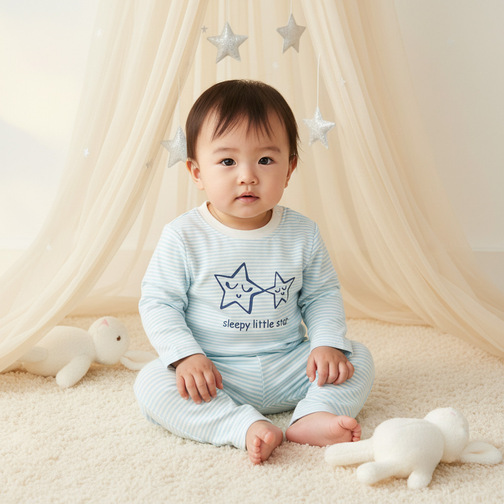 Juniors Striped Long Sleeve T-shirt and Pyjama Set-baby-boys-clothing-nightwear-pyjamasets-image-9
