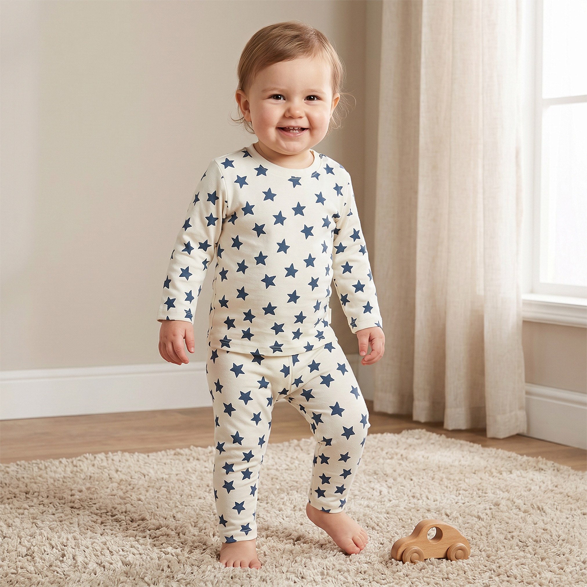 Juniors Star Print T-shirt and Pyjama Set-baby-boys-clothing-nightwear-pyjamasets-image-1