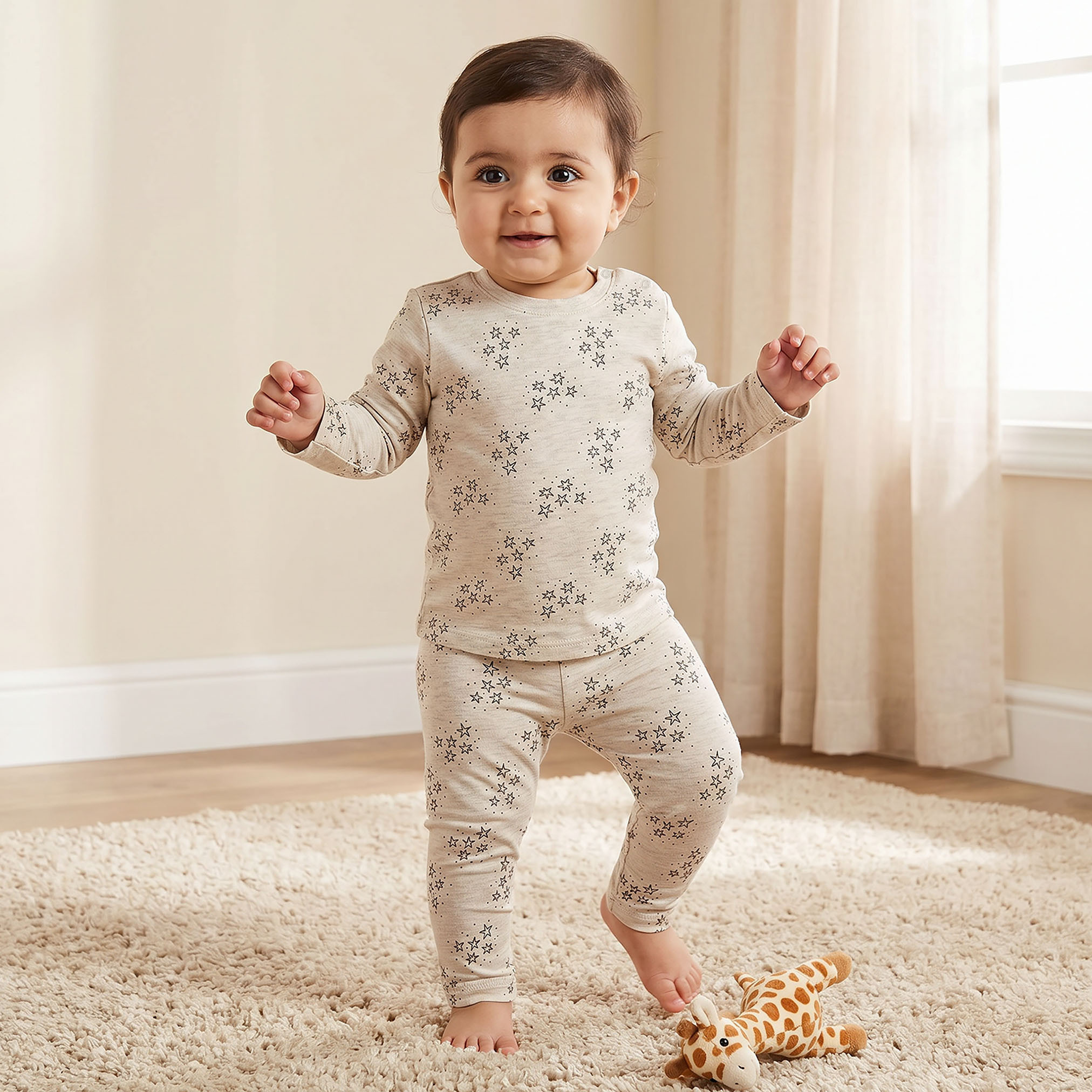 Juniors Star Print T-shirt and Pyjama Set-baby-boys-clothing-nightwear-pyjamasets-image-1