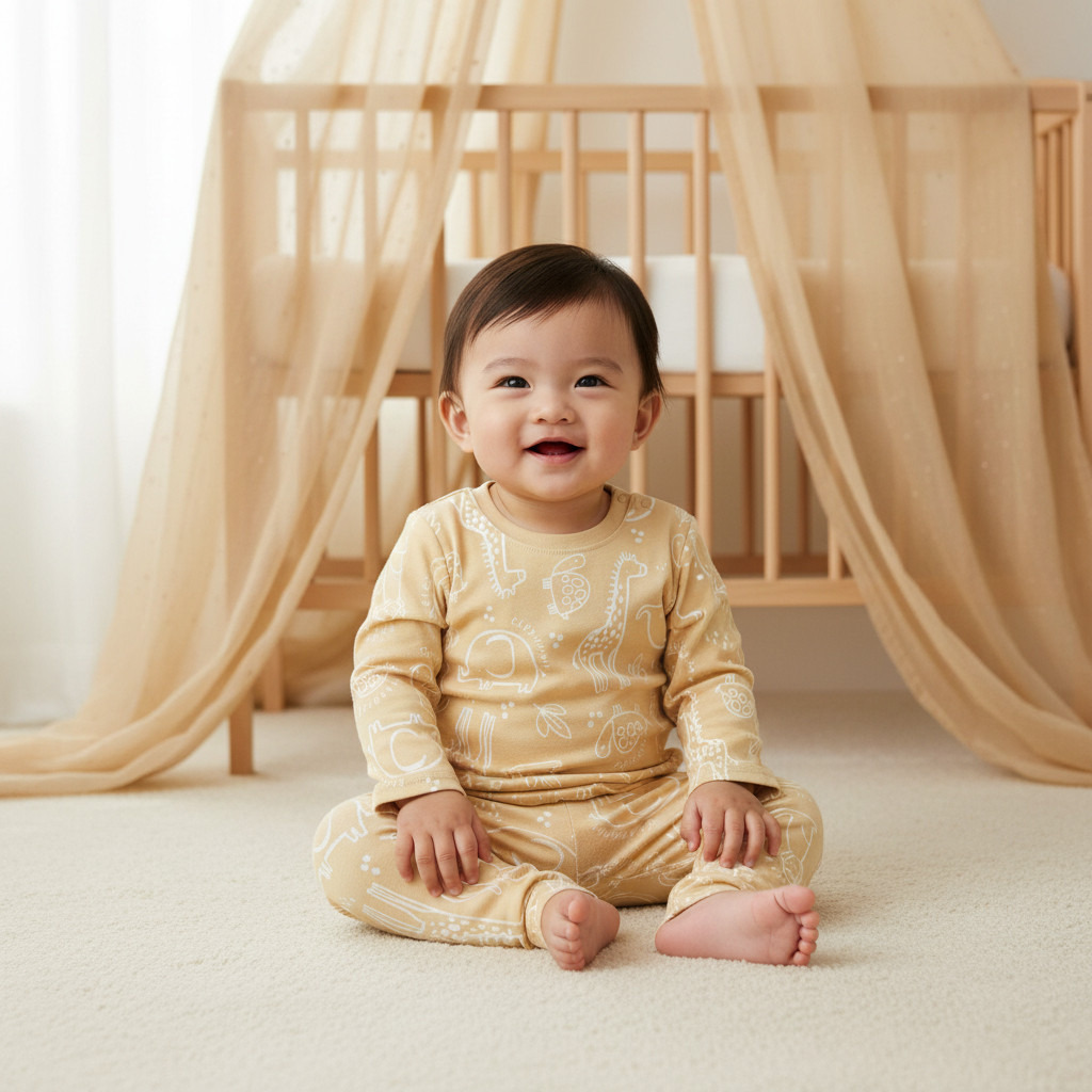 Juniors Lion Print Long Sleeve T-shirt and Pyjama Set-baby-boys-clothing-nightwear-pyjamasets-image-9