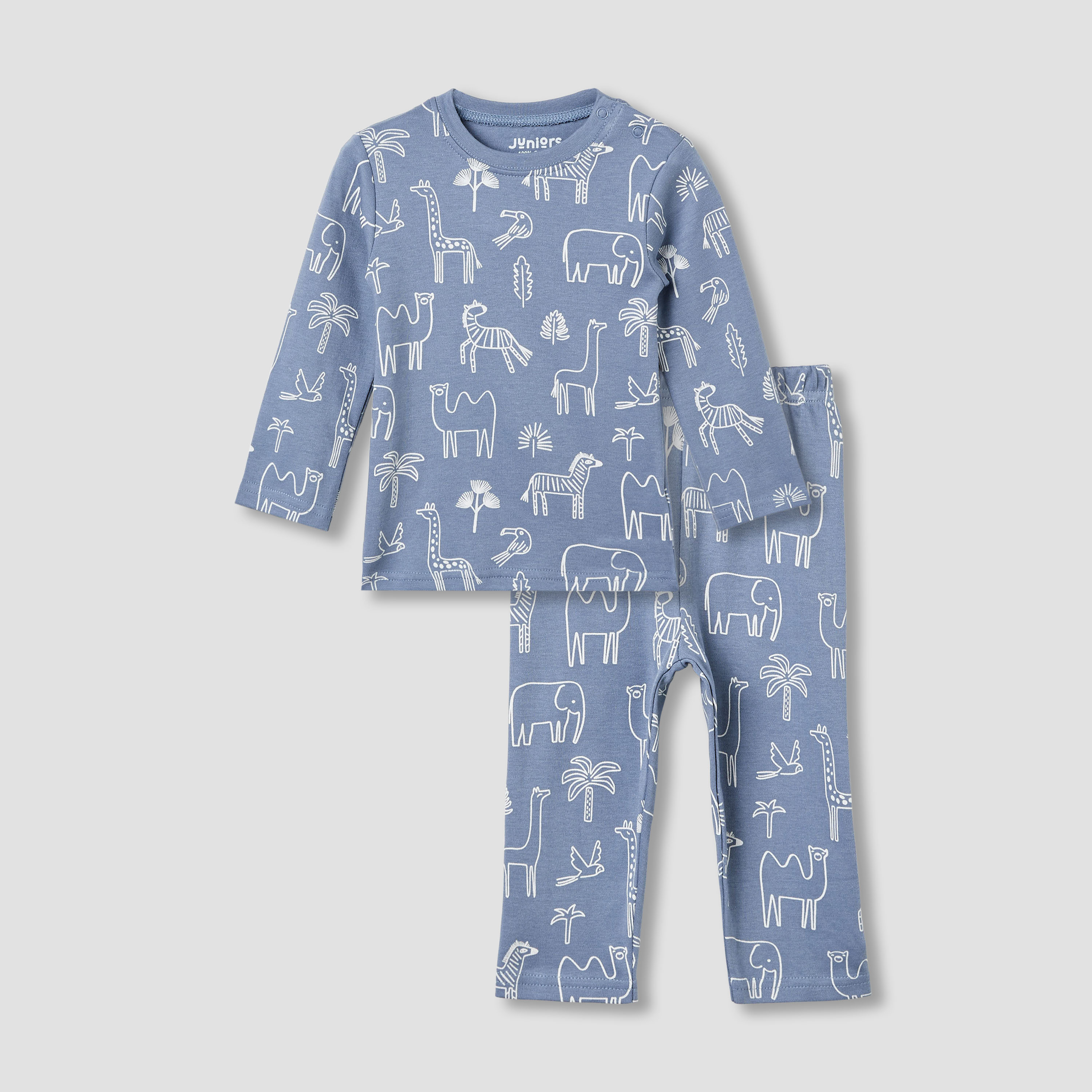 Juniors Pyjama Set with Bear Print - Cotton - Long Sleeves - Collar-baby-boys-clothing-nightwear-pyjamasets-image-2