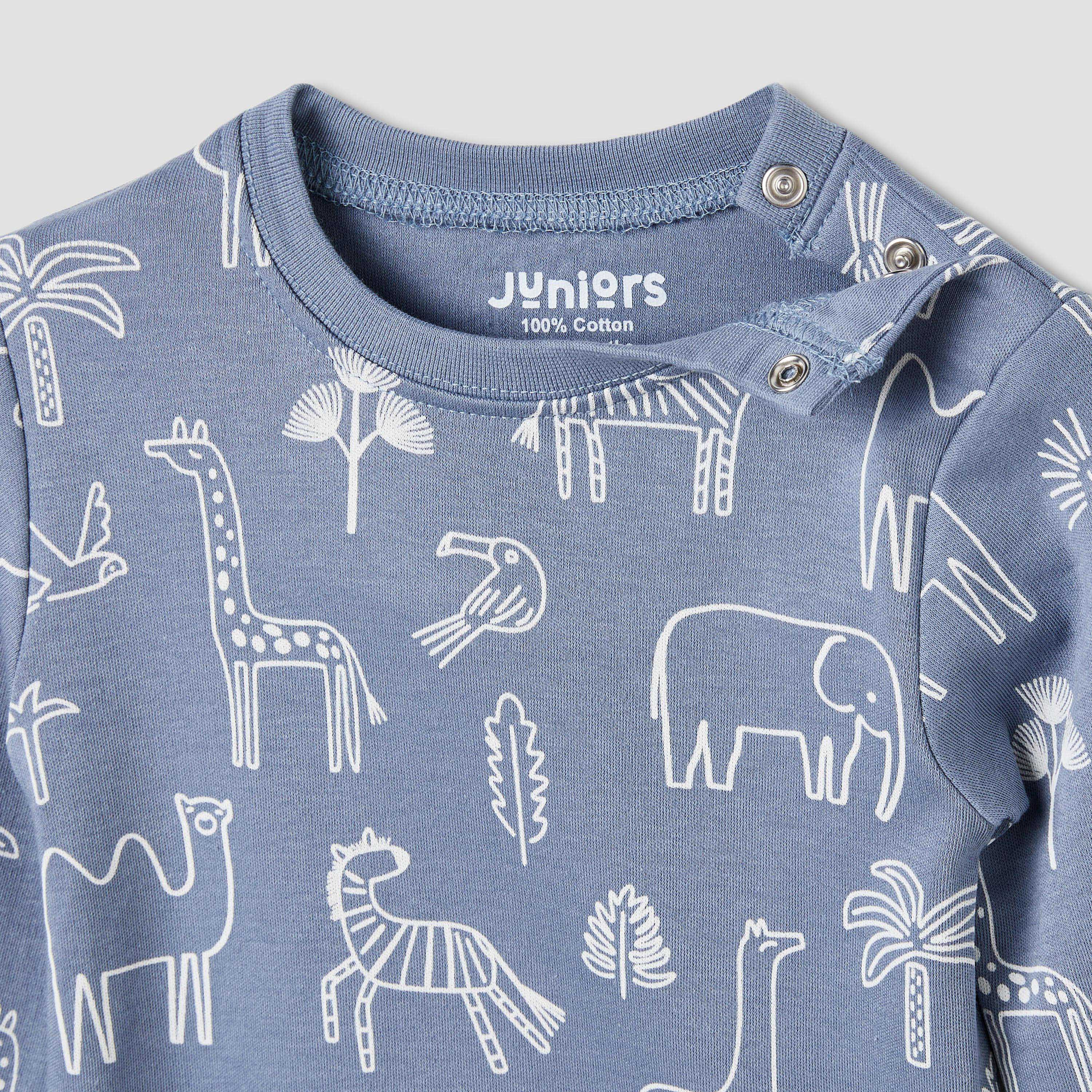 Juniors Pyjama Set with Bear Print - Cotton - Long Sleeves - Collar-baby-boys-clothing-nightwear-pyjamasets-image-5