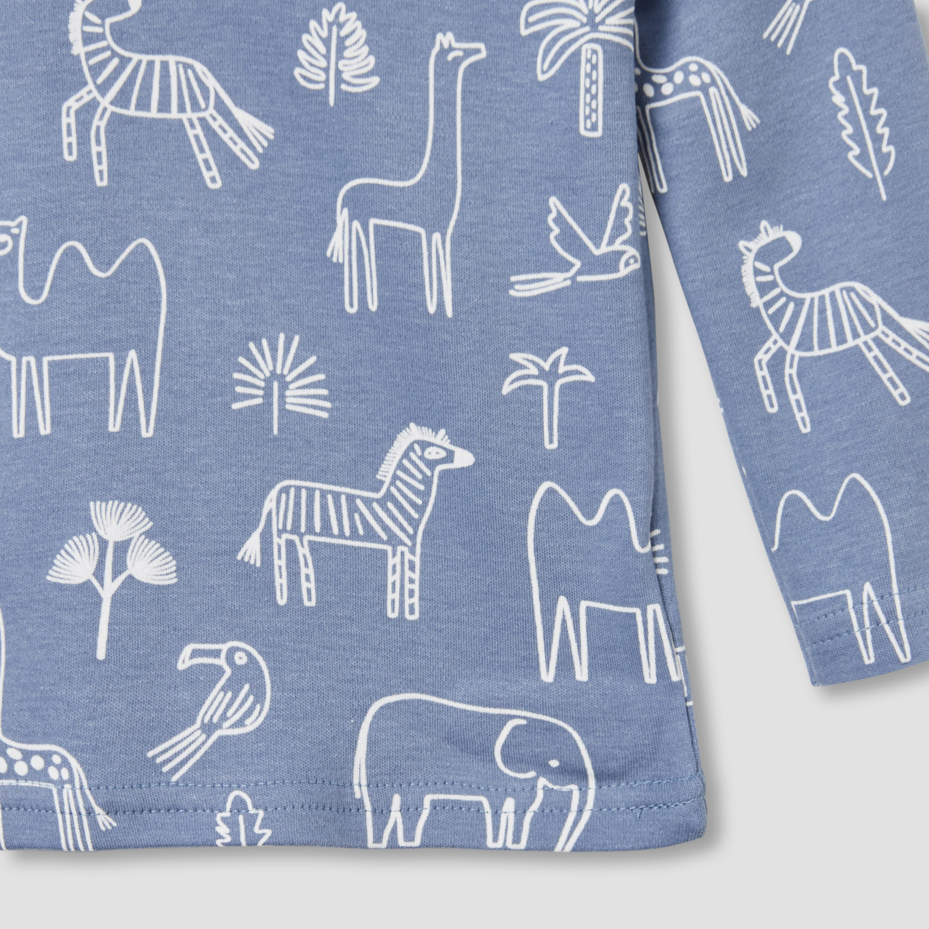 Juniors Pyjama Set with Bear Print - Cotton - Long Sleeves - Collar-baby-boys-clothing-nightwear-pyjamasets-image-6