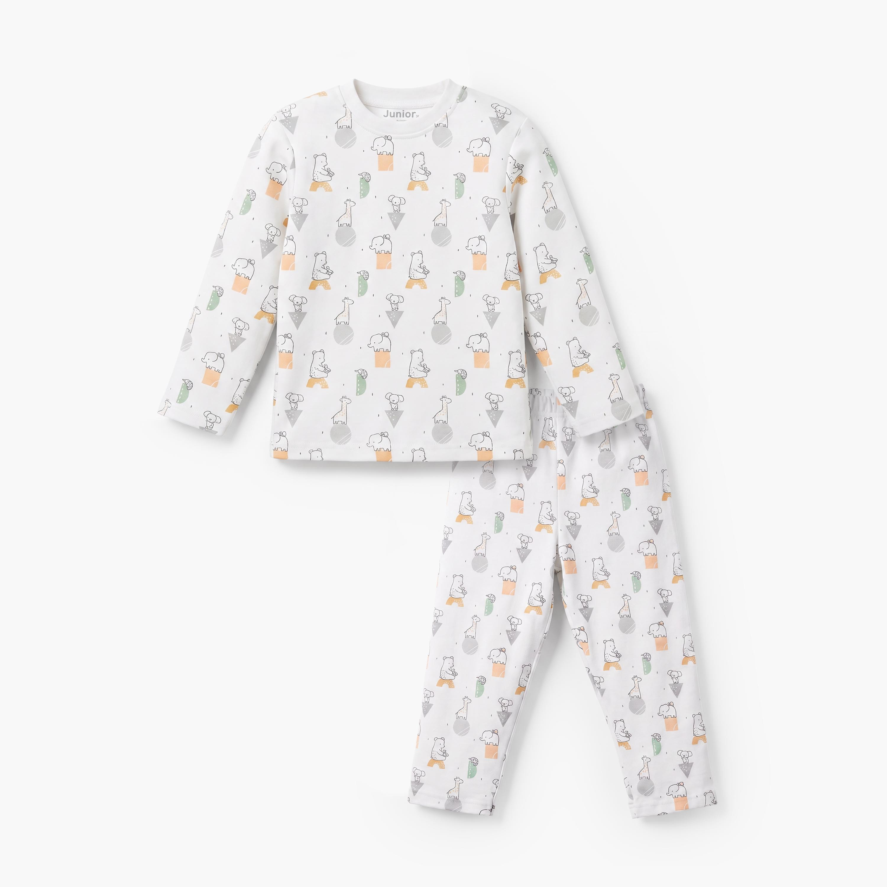 Juniors All-Over Animal Print T-shirt and Pyjama Set-baby-boys-clothing-nightwear-pyjamasets-image-2