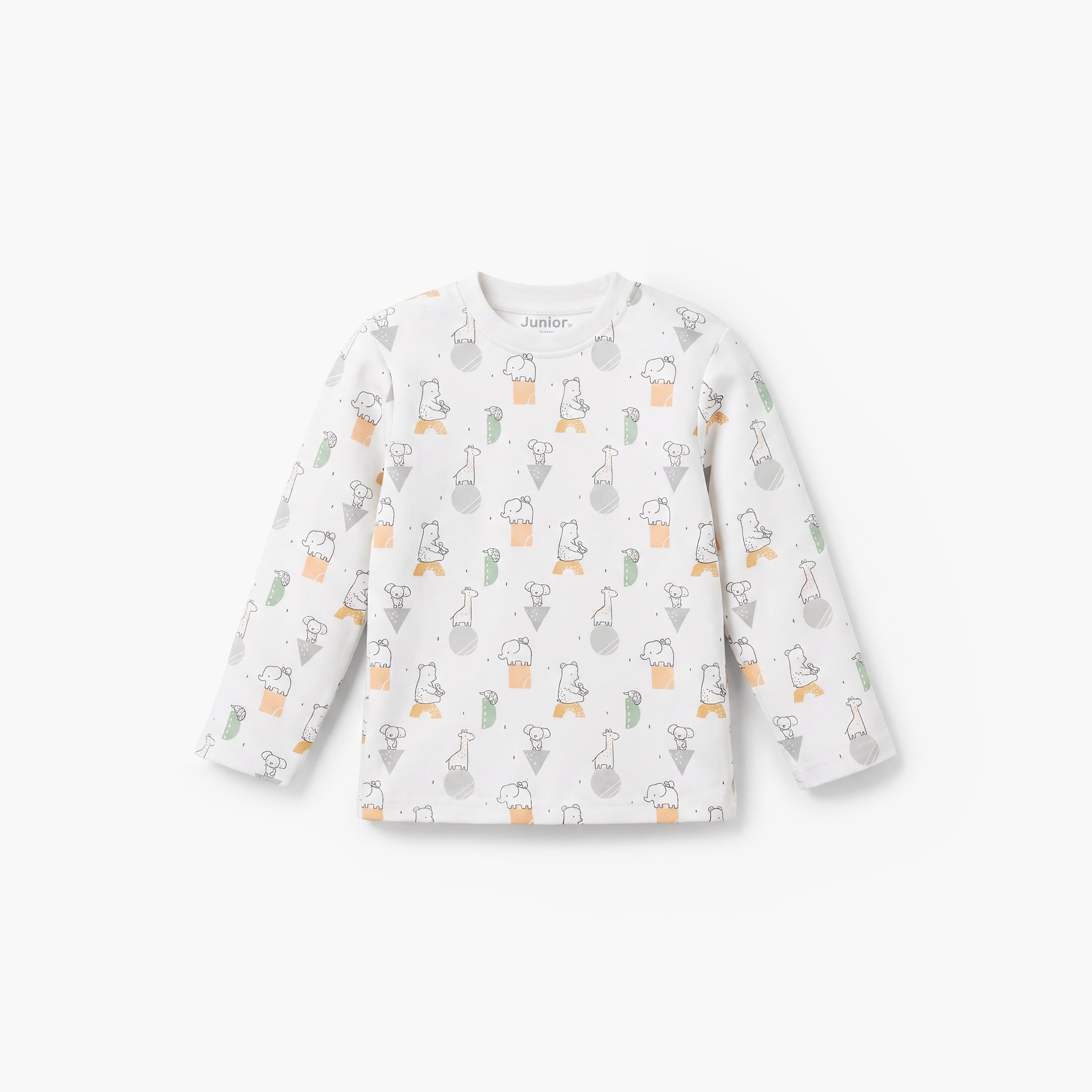 Juniors All-Over Animal Print T-shirt and Pyjama Set-baby-boys-clothing-nightwear-pyjamasets-image-3