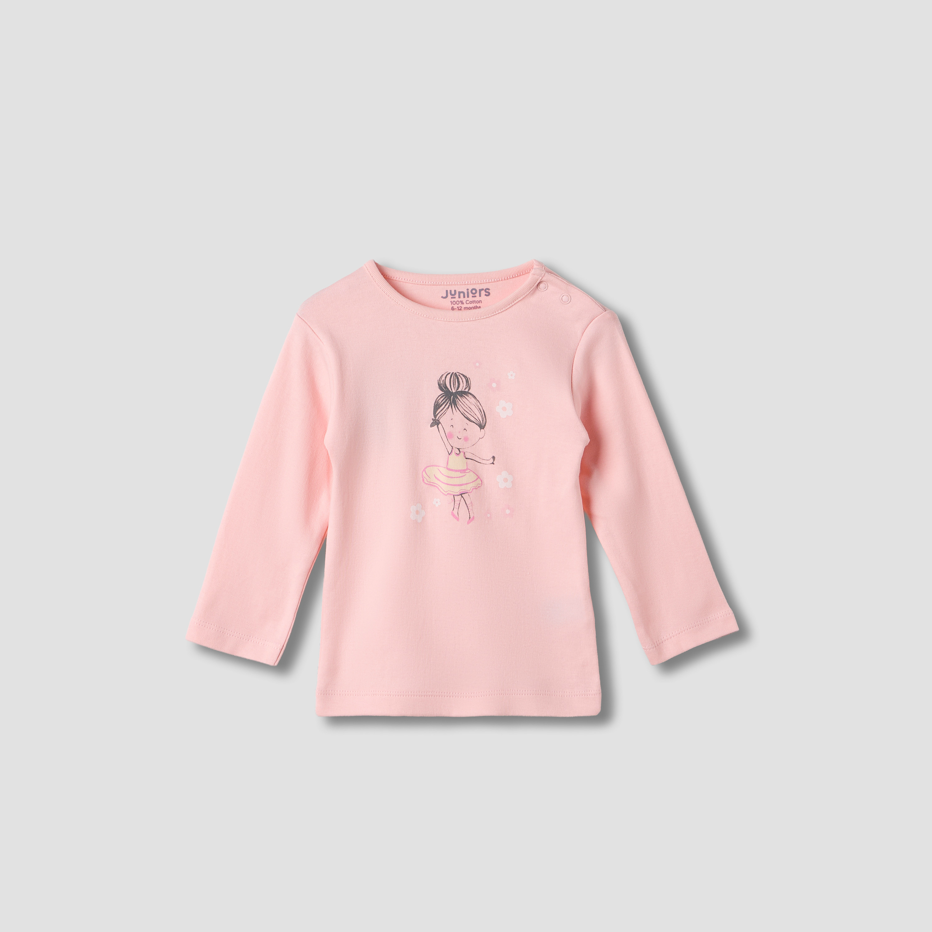 طقم تيشيرت بأكمام طويلة وبنطلون بيجاما بطبعات من جونيورز-baby-girls-clothing-nightwear-pyjamasets-image-2