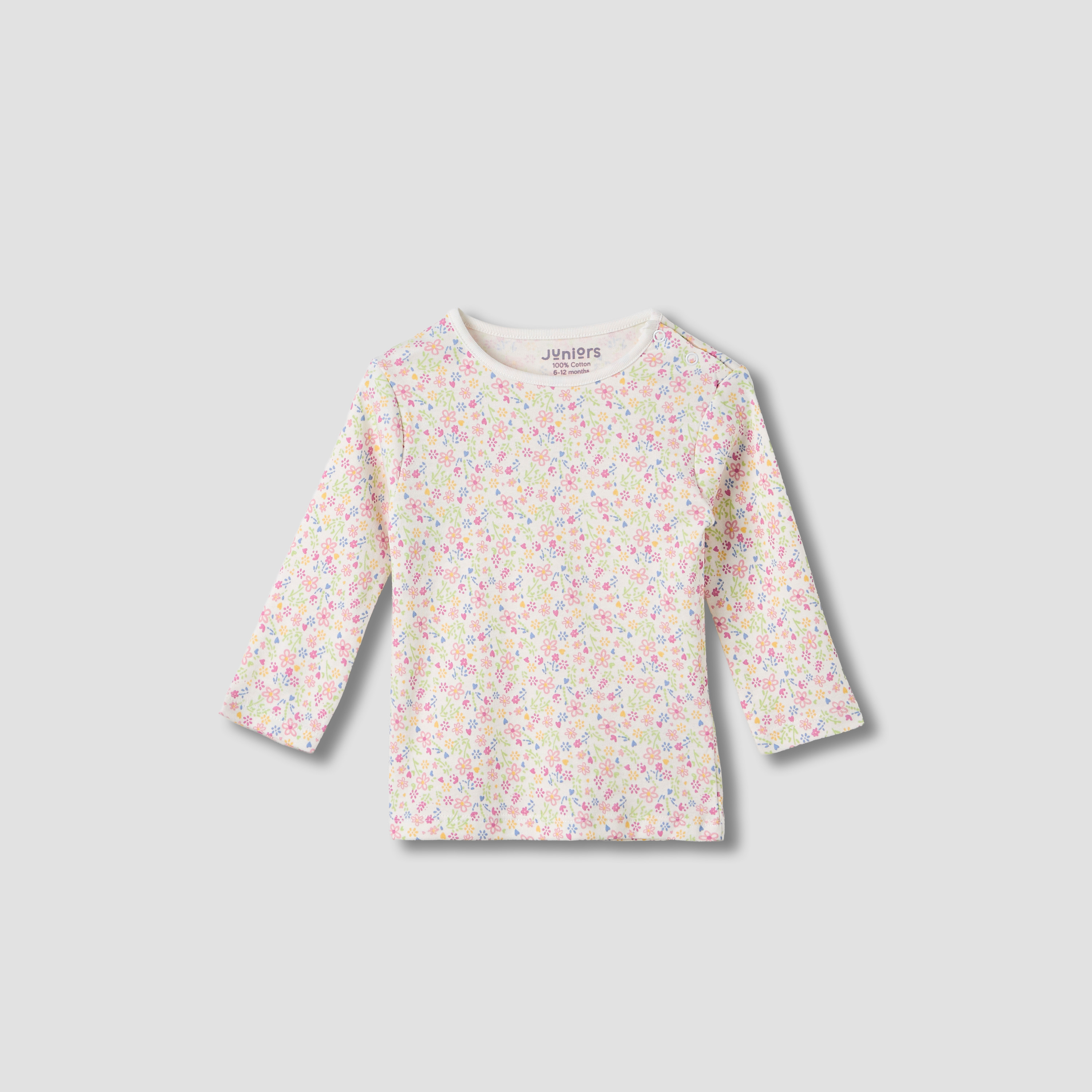 Juniors Floral Print T-shirt and Pyjama Set-baby-girls-clothing-nightwear-pyjamasets-image-2