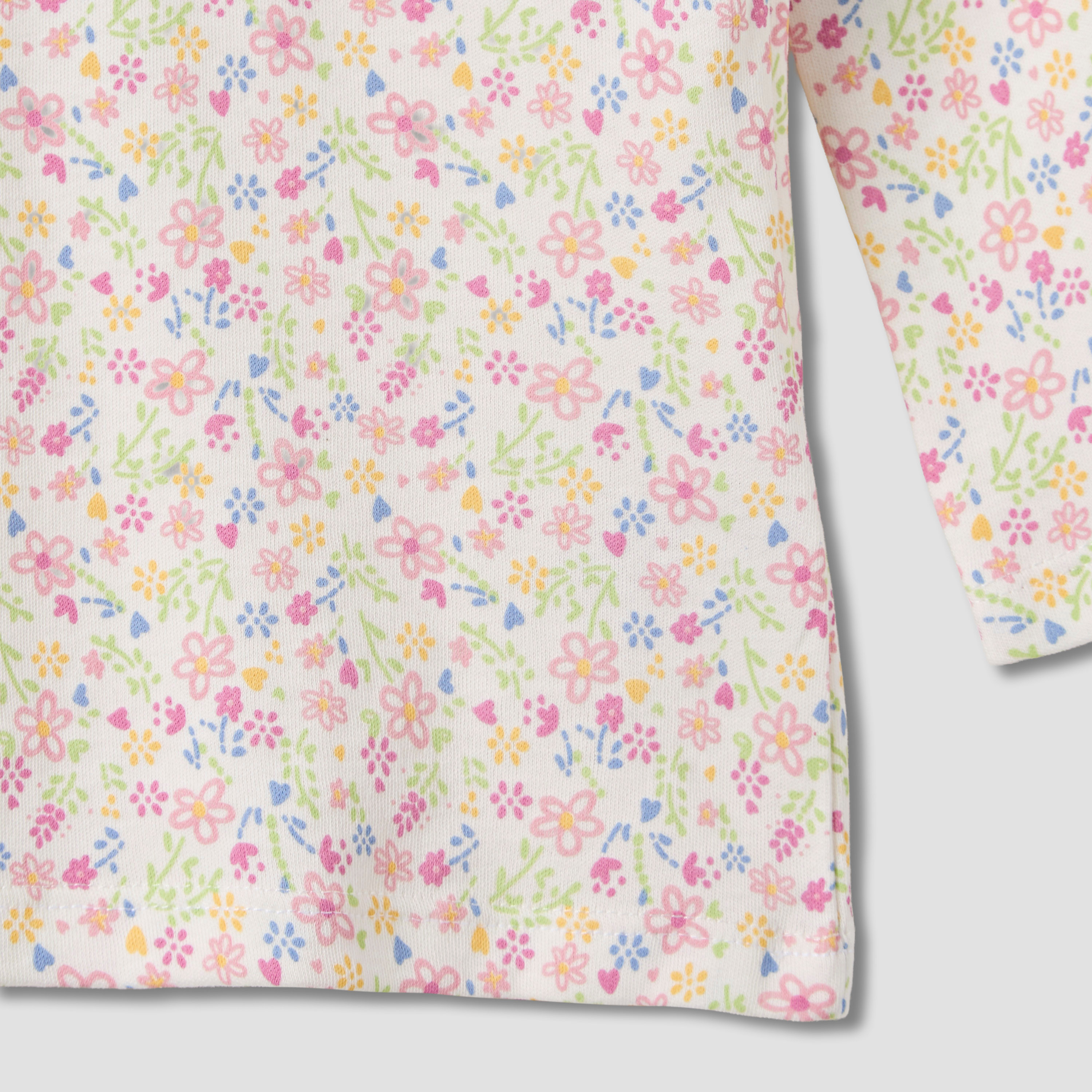 Juniors Floral Print T-shirt and Pyjama Set-baby-girls-clothing-nightwear-pyjamasets-image-5