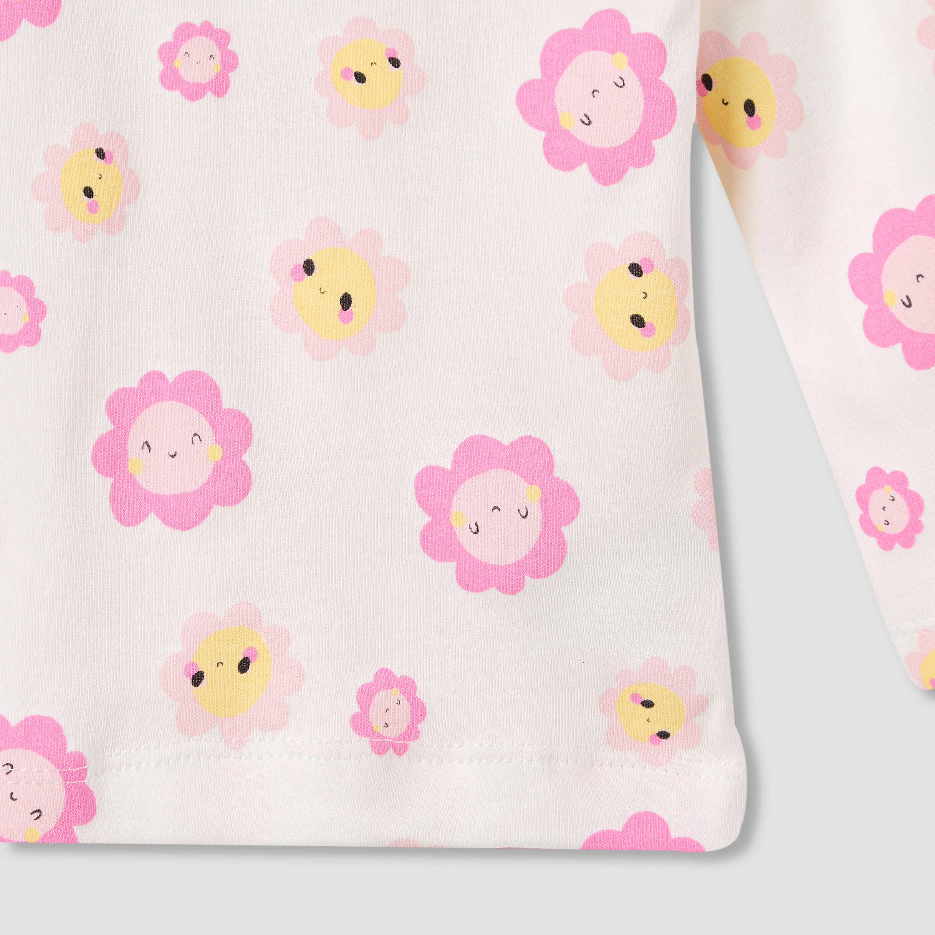 Juniors Smiley Print T-shirt and Pyjama Set-baby-girls-clothing-nightwear-pyjamasets-image-5
