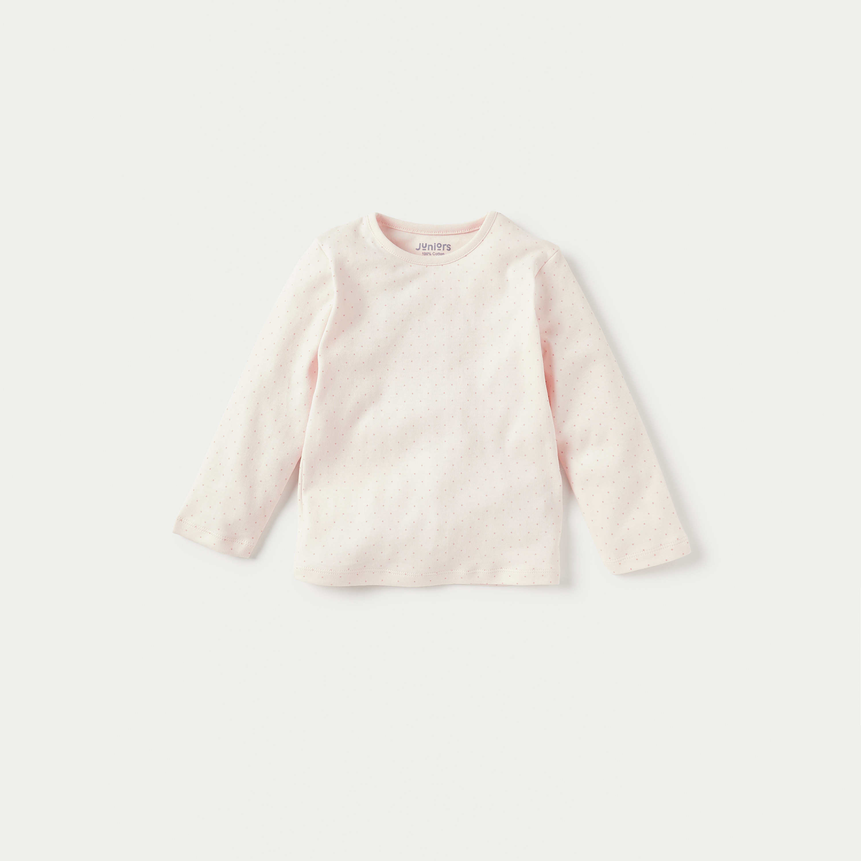 طقم بنطلون بيجاما وتيشيرت قطن بطبعات منقطة من جونيورز-baby-girls-clothing-nightwear-pyjamasets-image-2