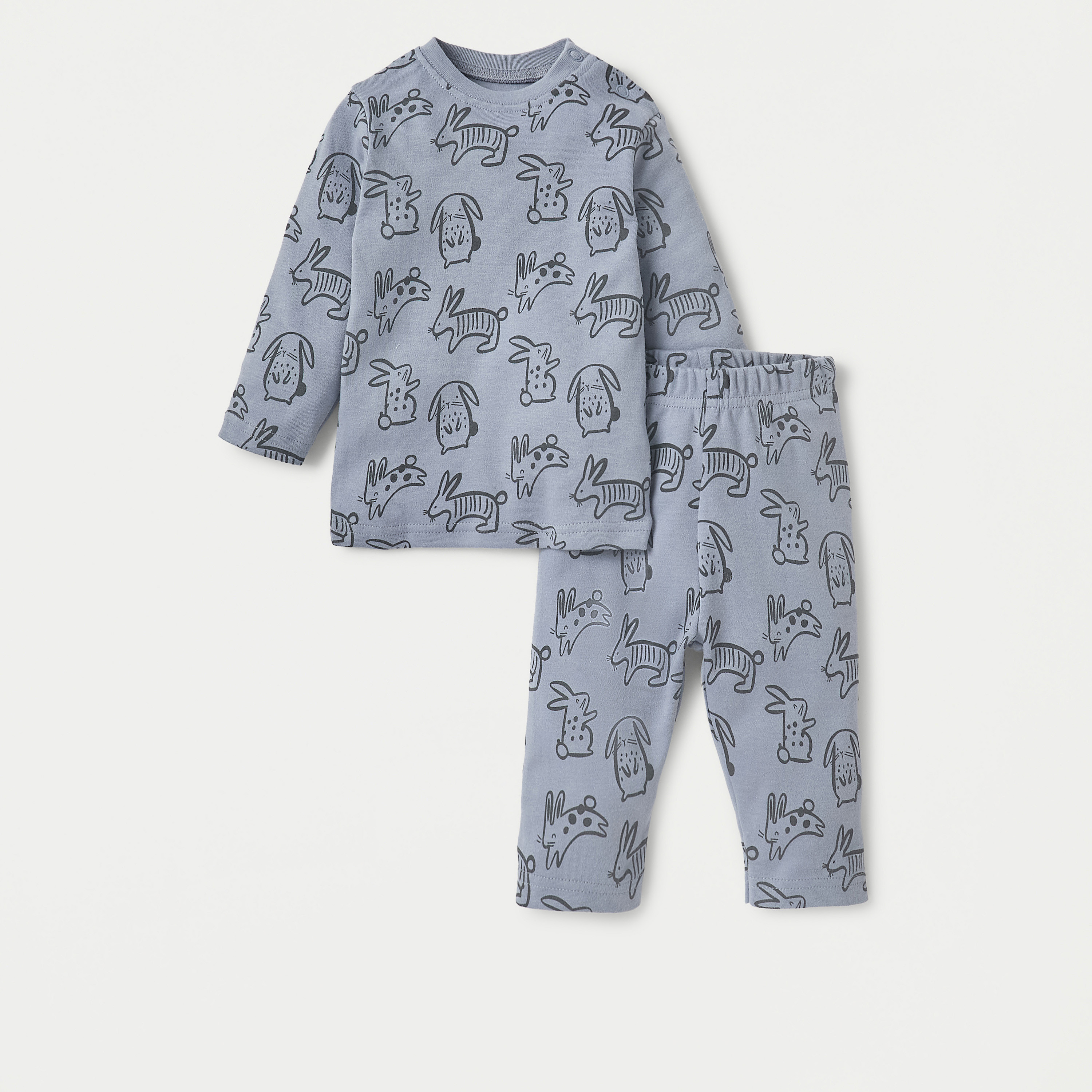 طقم بنطلون بيجاما وتيشيرت بأكمام طويلة وطبعات من جونيورز-baby-girls-clothing-nightwear-pyjamasets-image-1