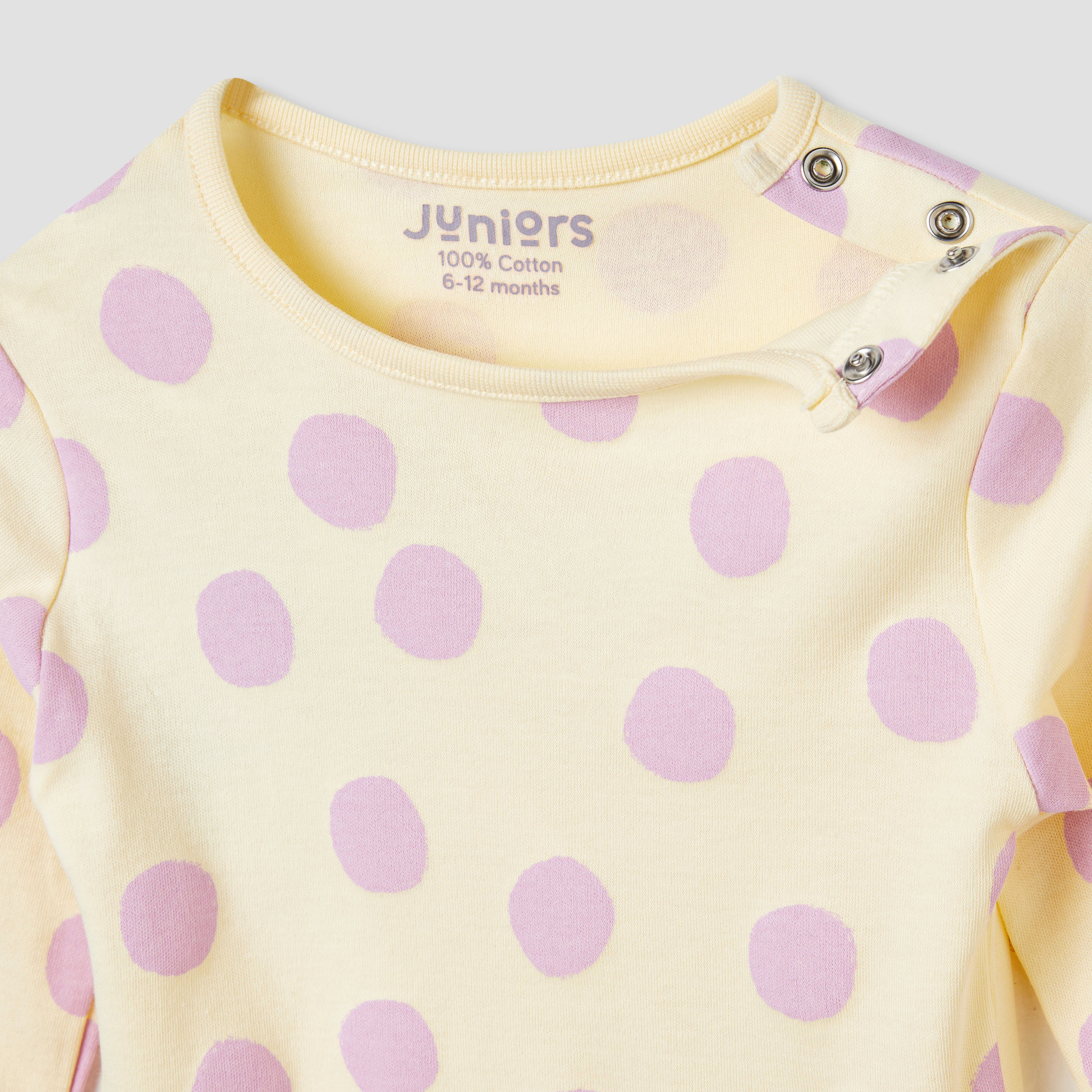 Juniors Polka Dot Print T-shirt and Pyjama Set-baby-girls-clothing-nightwear-pyjamasets-image-5
