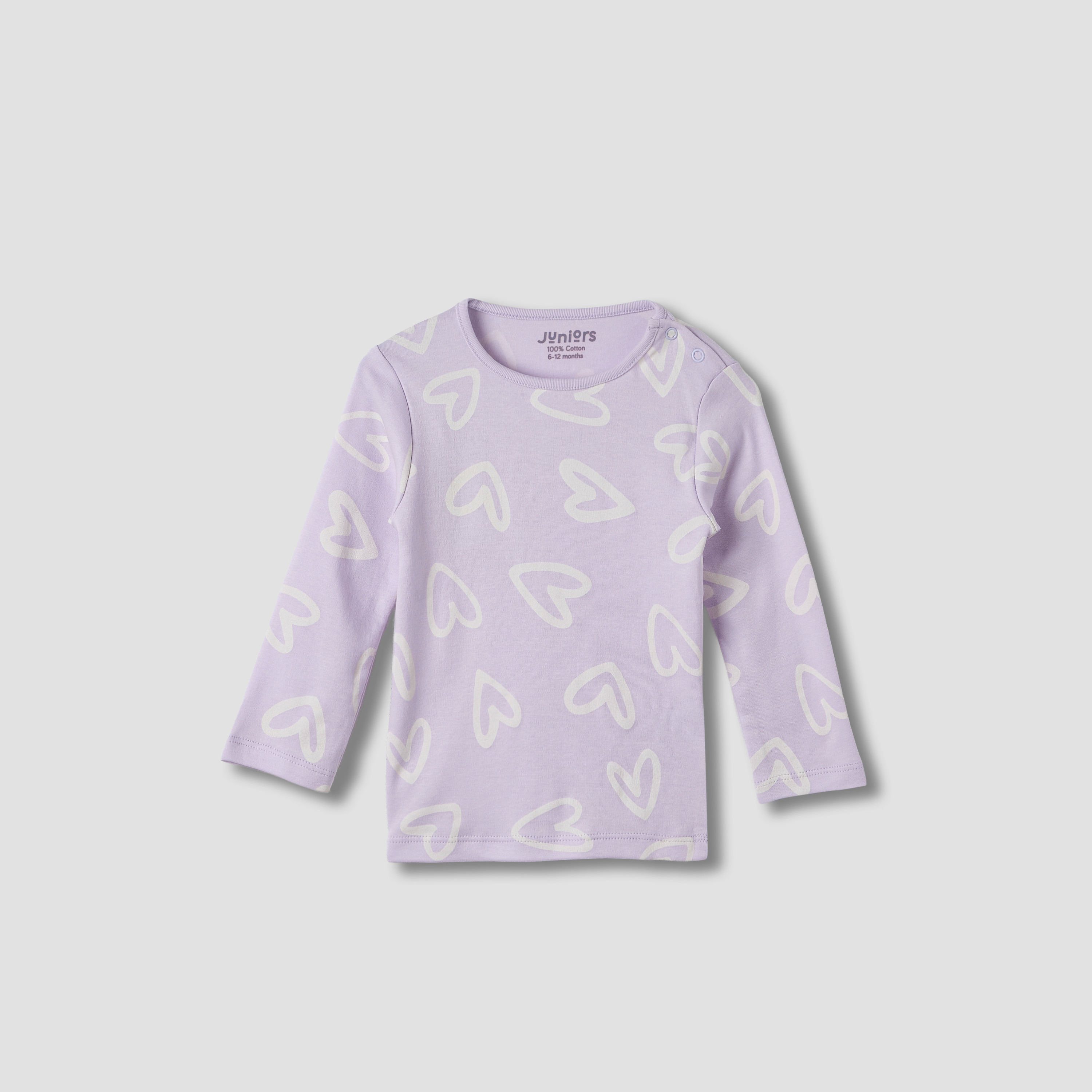 Juniors Heart Print T-shirt and Pyjama Set-baby-girls-clothing-nightwear-pyjamasets-image-2