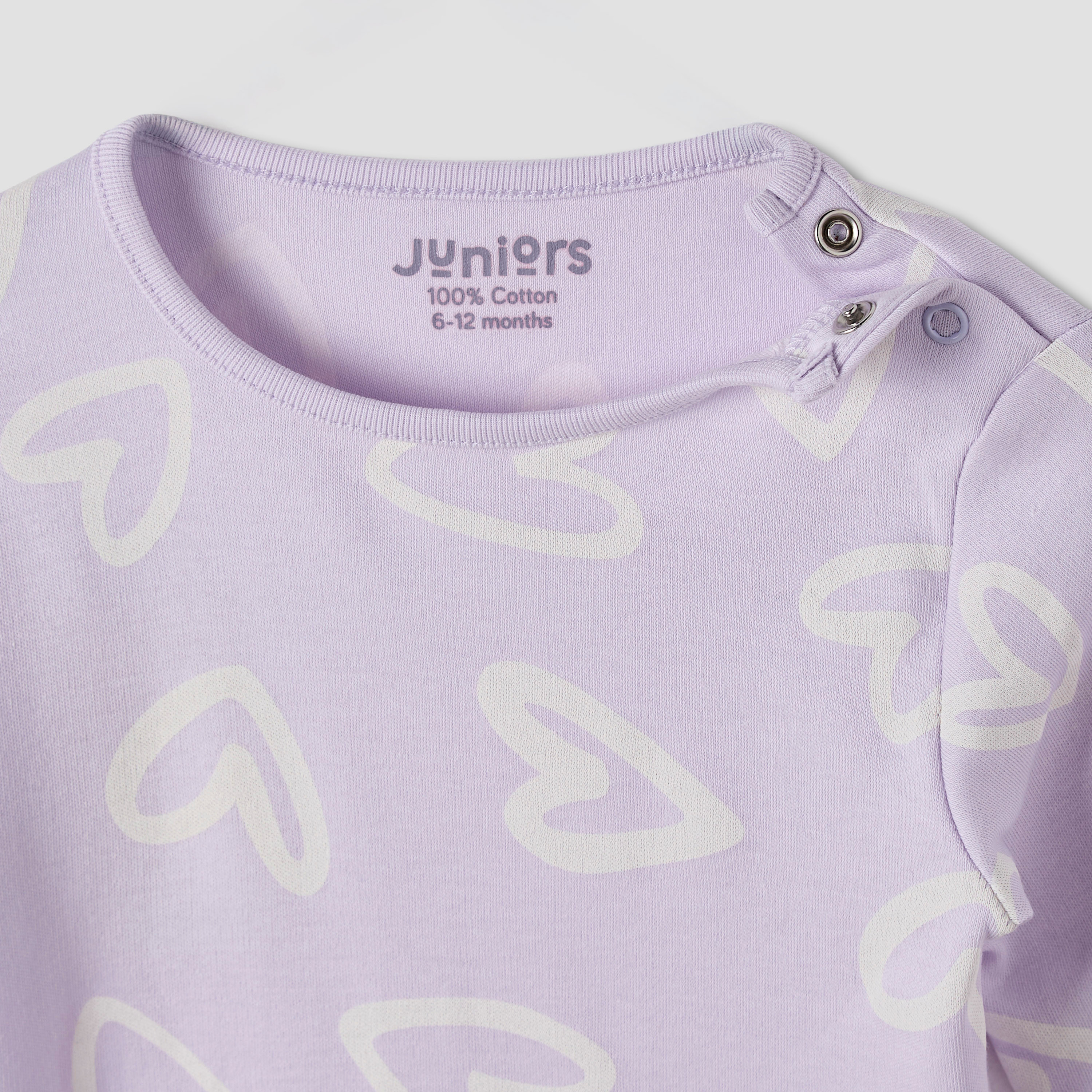 Juniors Heart Print T-shirt and Pyjama Set-baby-girls-clothing-nightwear-pyjamasets-image-4